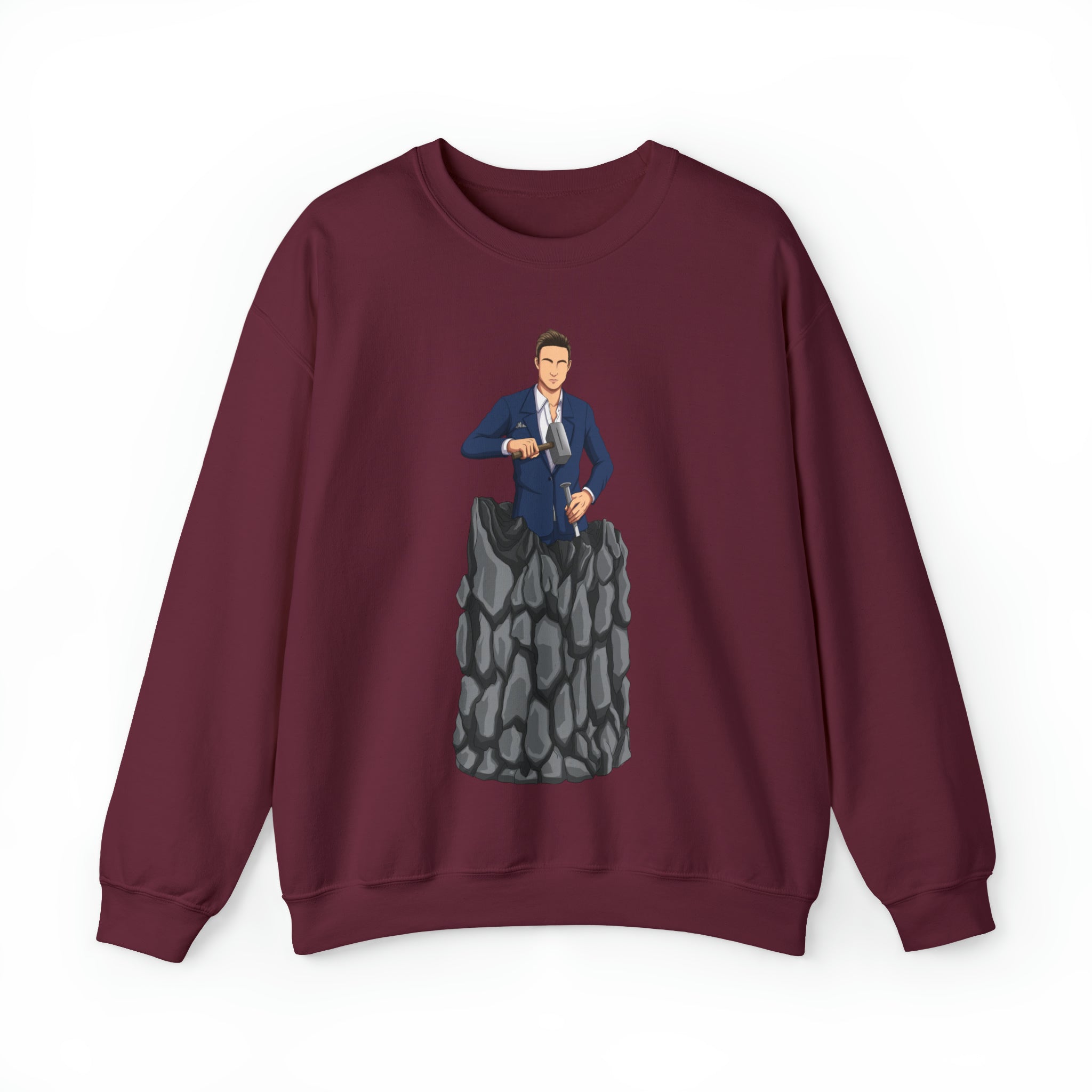 A person working hard to better his/herself - Self-Made Sweatshirt Heavy Blend™ Crewneck - Man #5 - Breakthrough Collection