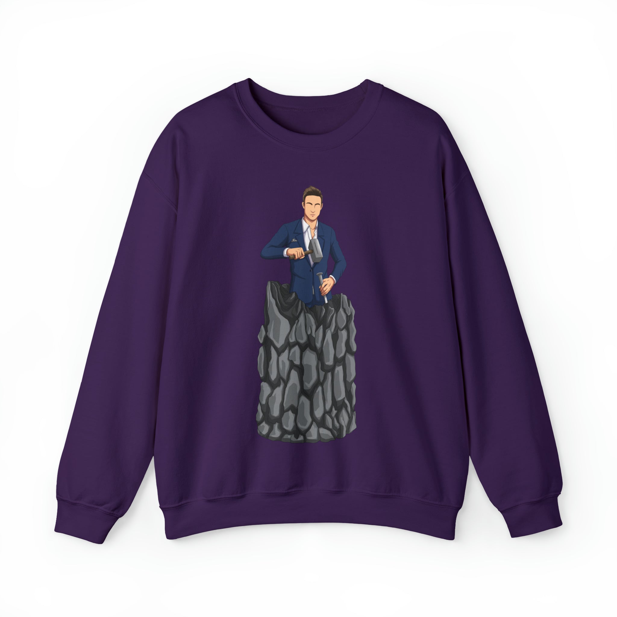 A person working hard to better his/herself - Self-Made Sweatshirt Heavy Blend™ Crewneck - Man #5 - Breakthrough Collection