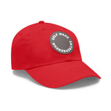 A person working hard to better his/herself - Self-Made Entrepreneur Hat with Leather Patch (Round) - Breakthrough Collection