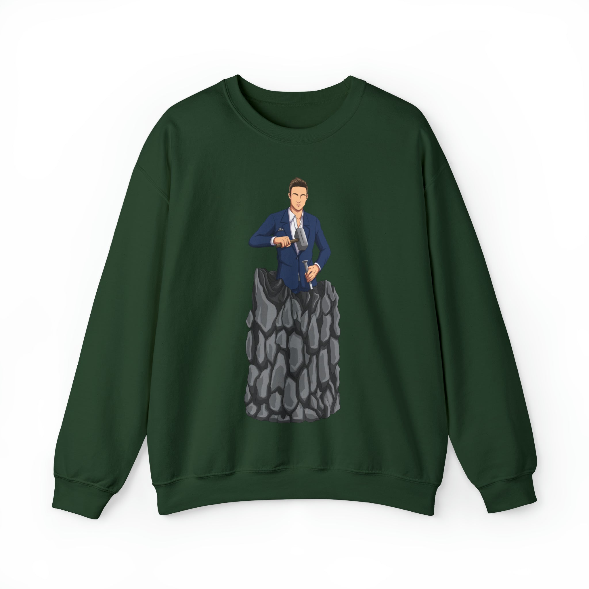 A person working hard to better his/herself - Self-Made Sweatshirt Heavy Blend™ Crewneck - Man #5 - Breakthrough Collection