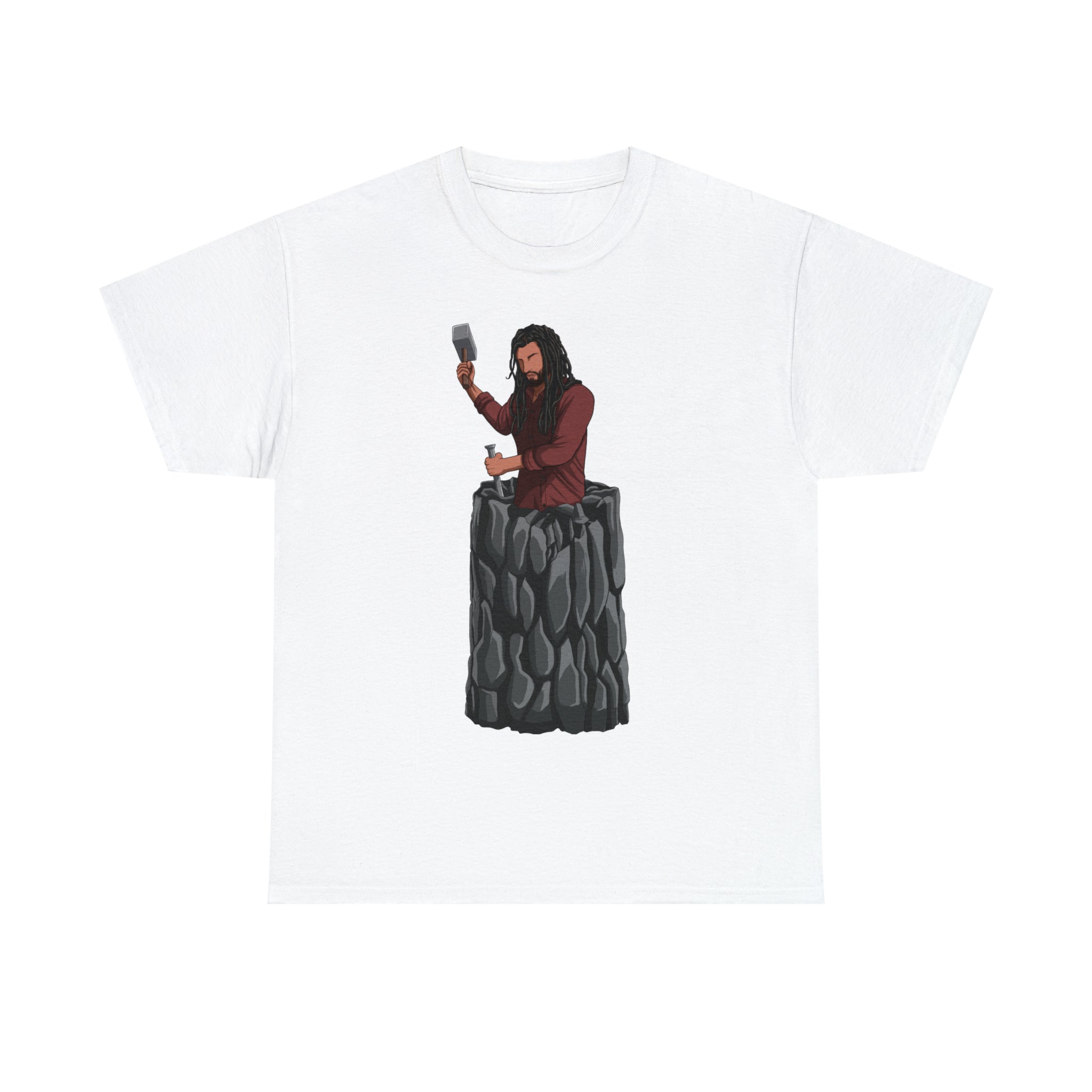 A person working hard to better his/herself - Heavy Cotton Self-Made T-shirt - Self-Made Man #2 - Breakthrough Collection