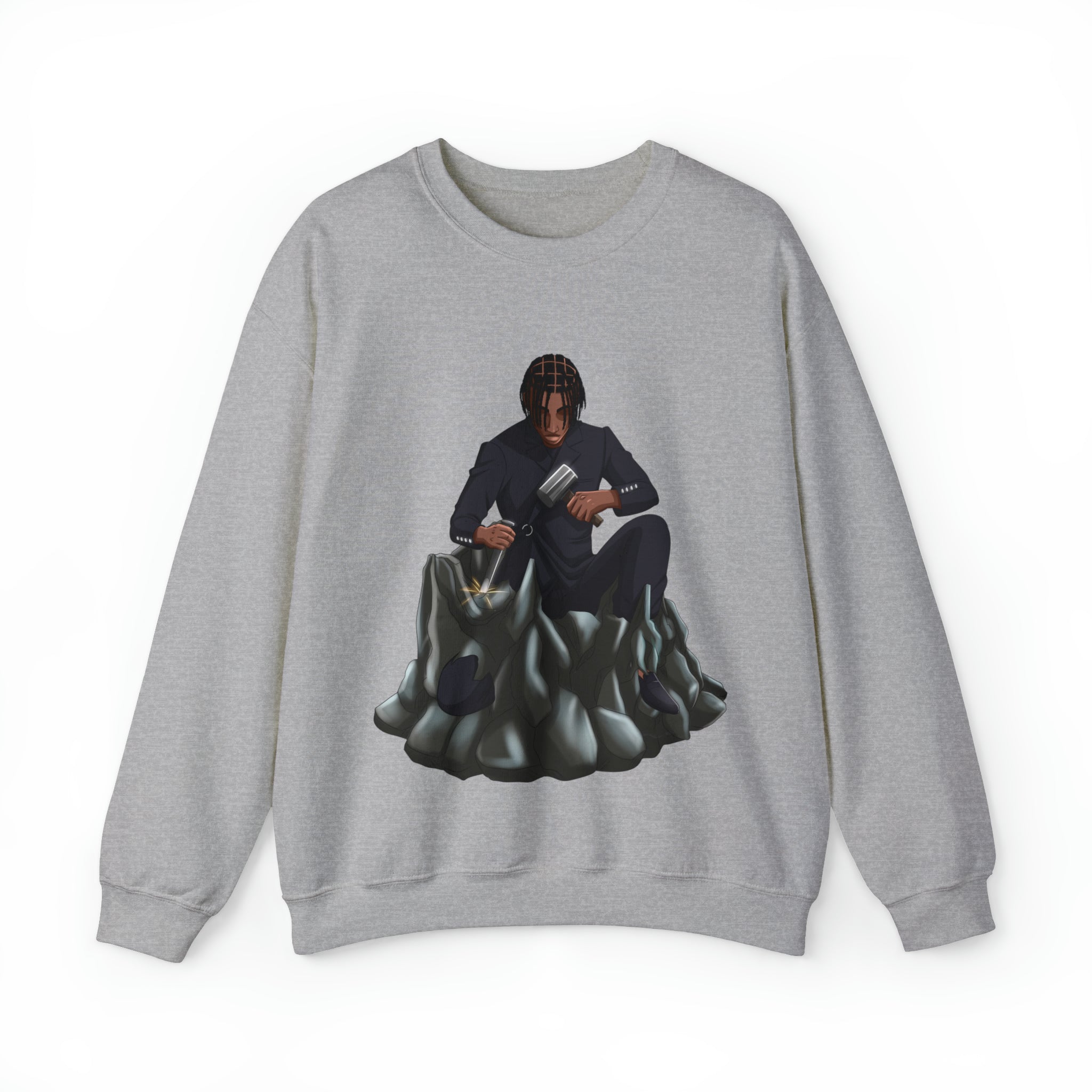 A person working hard to better his/herself - Self-Made Sweatshirt Heavy Blend™ Crewneck - Man #13 - Breakthrough Collection