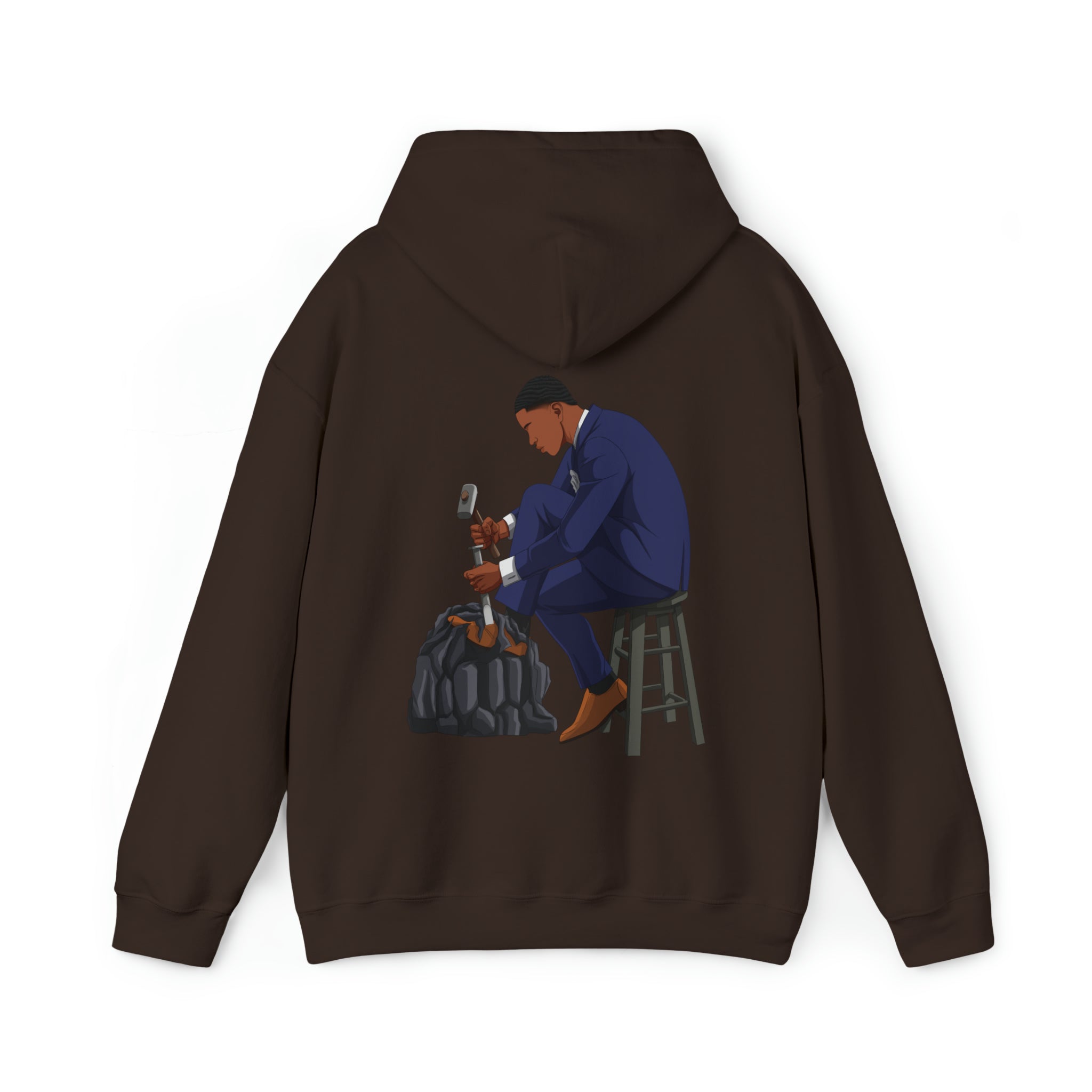 A person working hard to better his/herself - Heavy Blend™ Self-Made Hoodie - Man #11