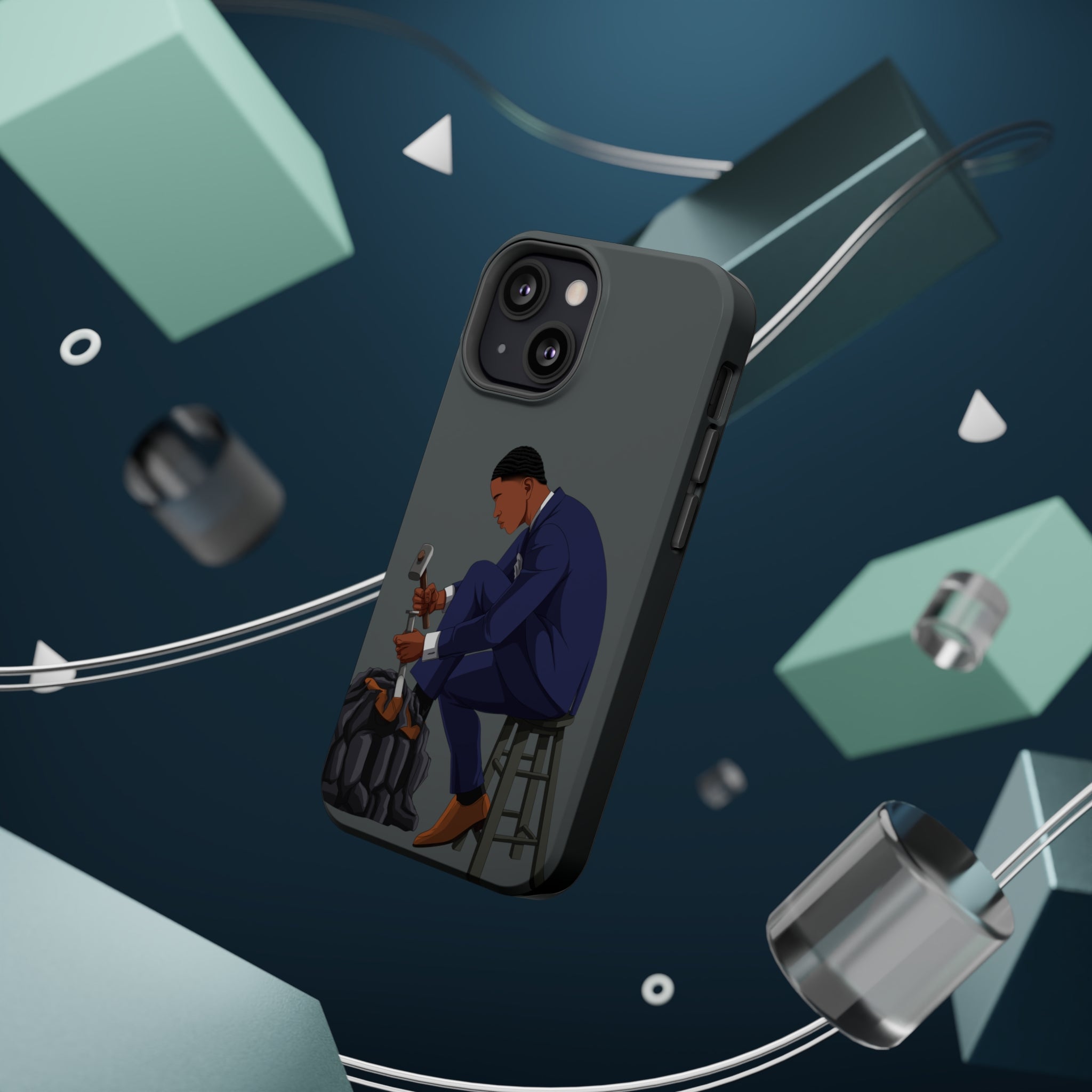 A person working hard to better his/herself - MagSafe Tough Case - Self-Made Man #11 - Breakthrough Collection