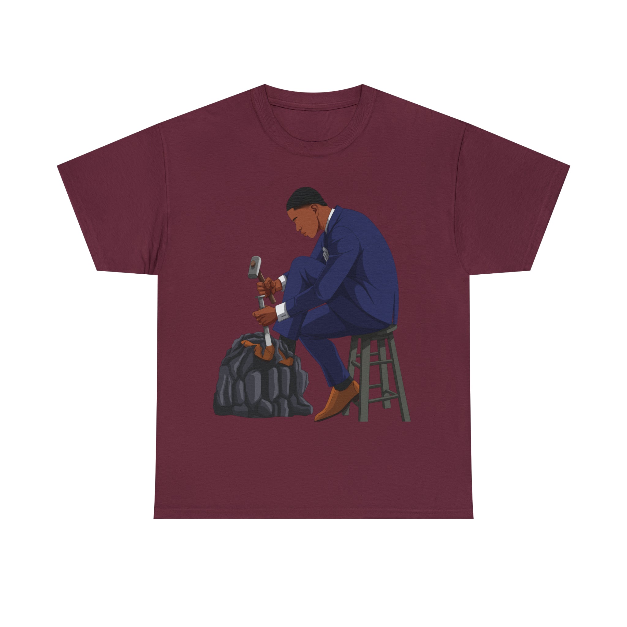 A person working hard to better his/herself - Heavy Cotton Self-Made T-shirt - Self-Made Man #11 - Breakthrough Collection