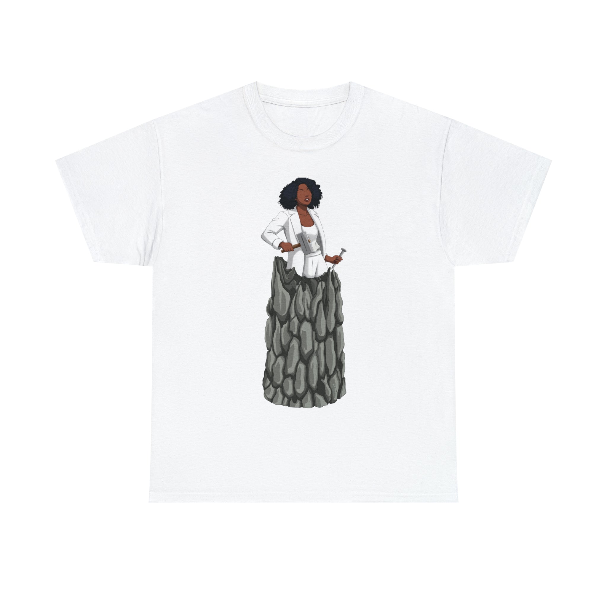 A person working hard to better his/herself - Heavy Cotton Self-Made T-shirt - self-made woman #12 - Breakthrough Collection