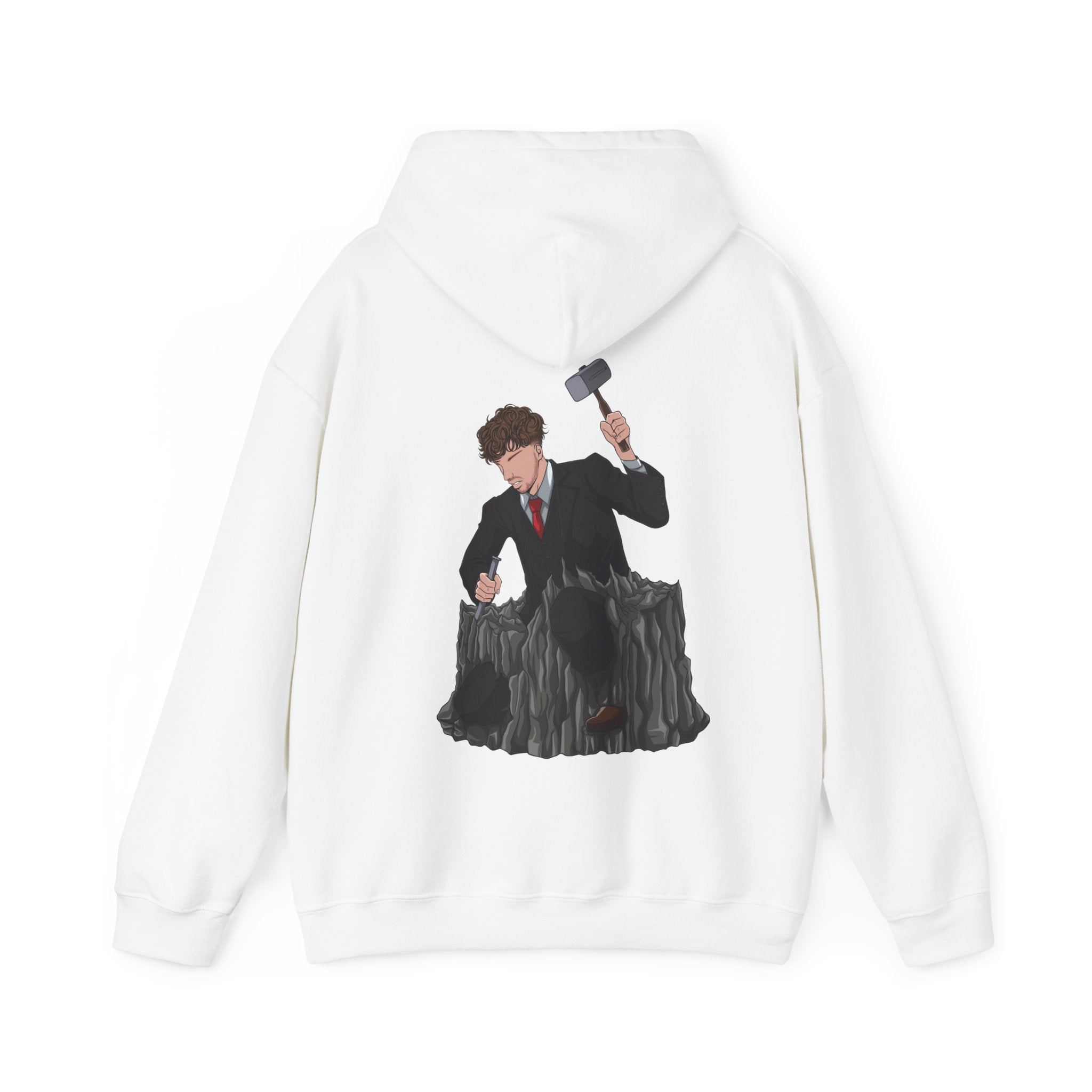 A person working hard to better his/herself - Heavy Blend™ Hoodie - Man #17 - Breakthrough Collection