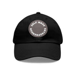 A person working hard to better his/herself - Self-Made Entrepreneur Hat with Leather Patch (Round) - Breakthrough Collection