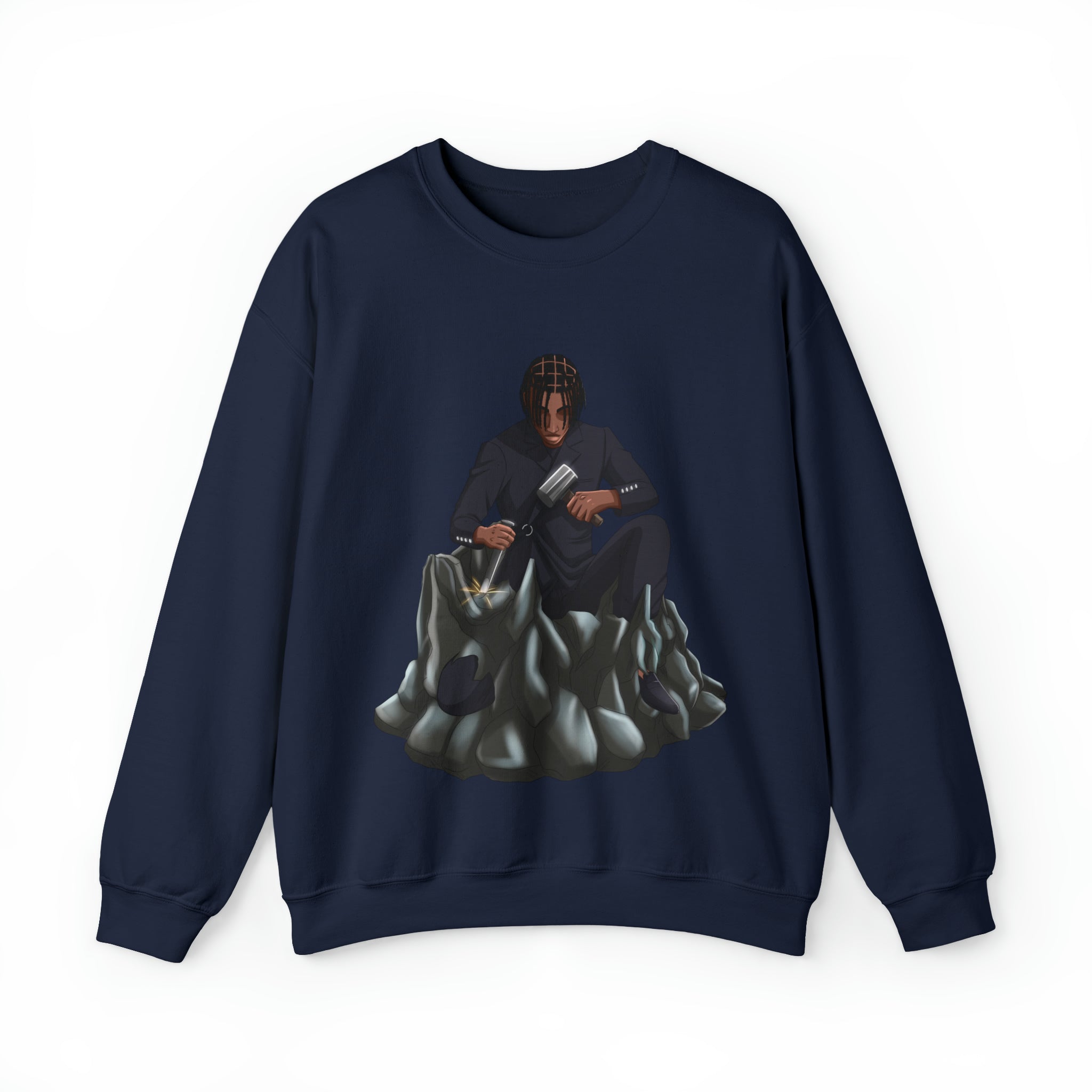 A person working hard to better his/herself - Self-Made Sweatshirt Heavy Blend™ Crewneck - Man #13 - Breakthrough Collection