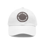 A person working hard to better his/herself - Self-Made Entrepreneur Hat with Leather Patch (Round) - Breakthrough Collection