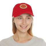 A person working hard to better his/herself - Self-Made Entrepreneur Hat with Leather Patch (Round) - Breakthrough Collection