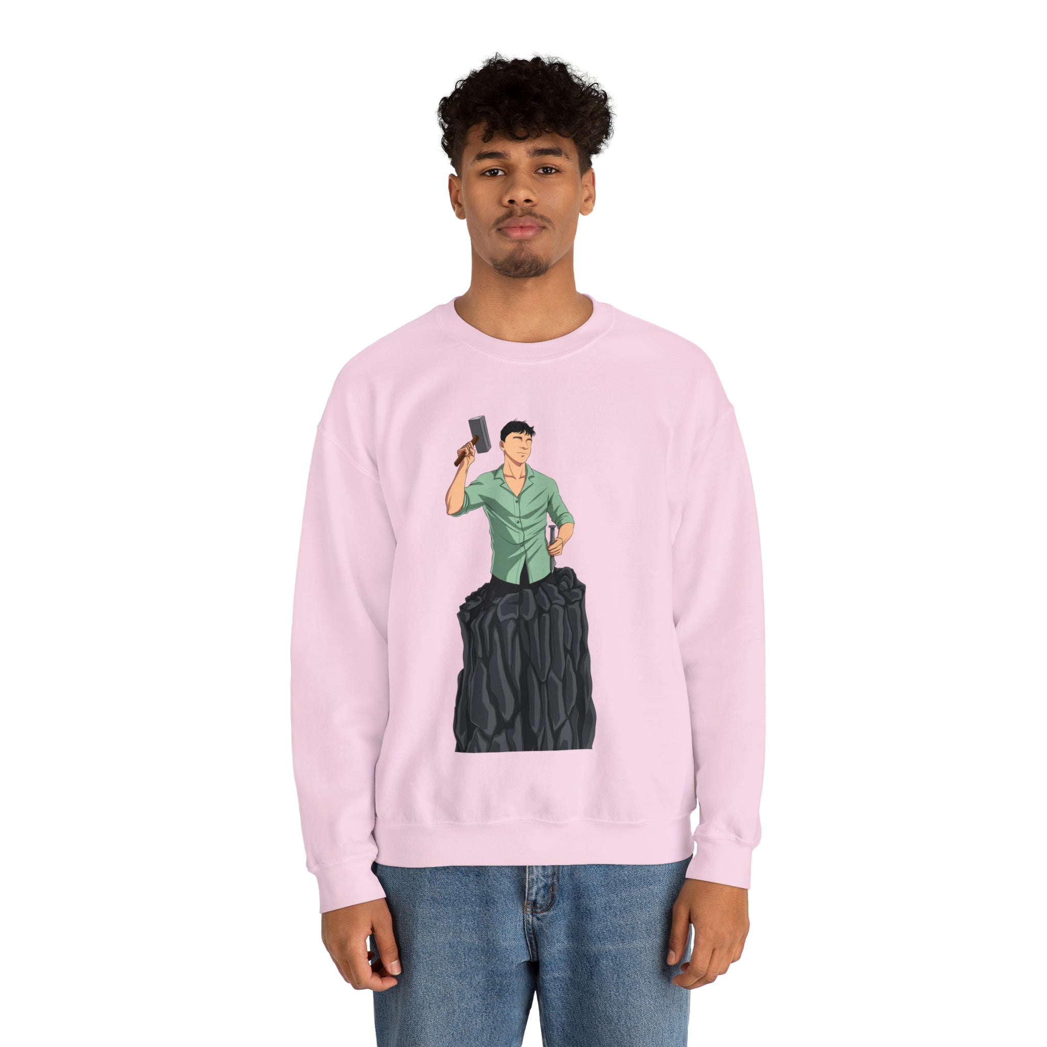 A person working hard to better his/herself - Heavy Blend™ Crewneck Sweatshirt - Man #15 - Breakthrough Collection