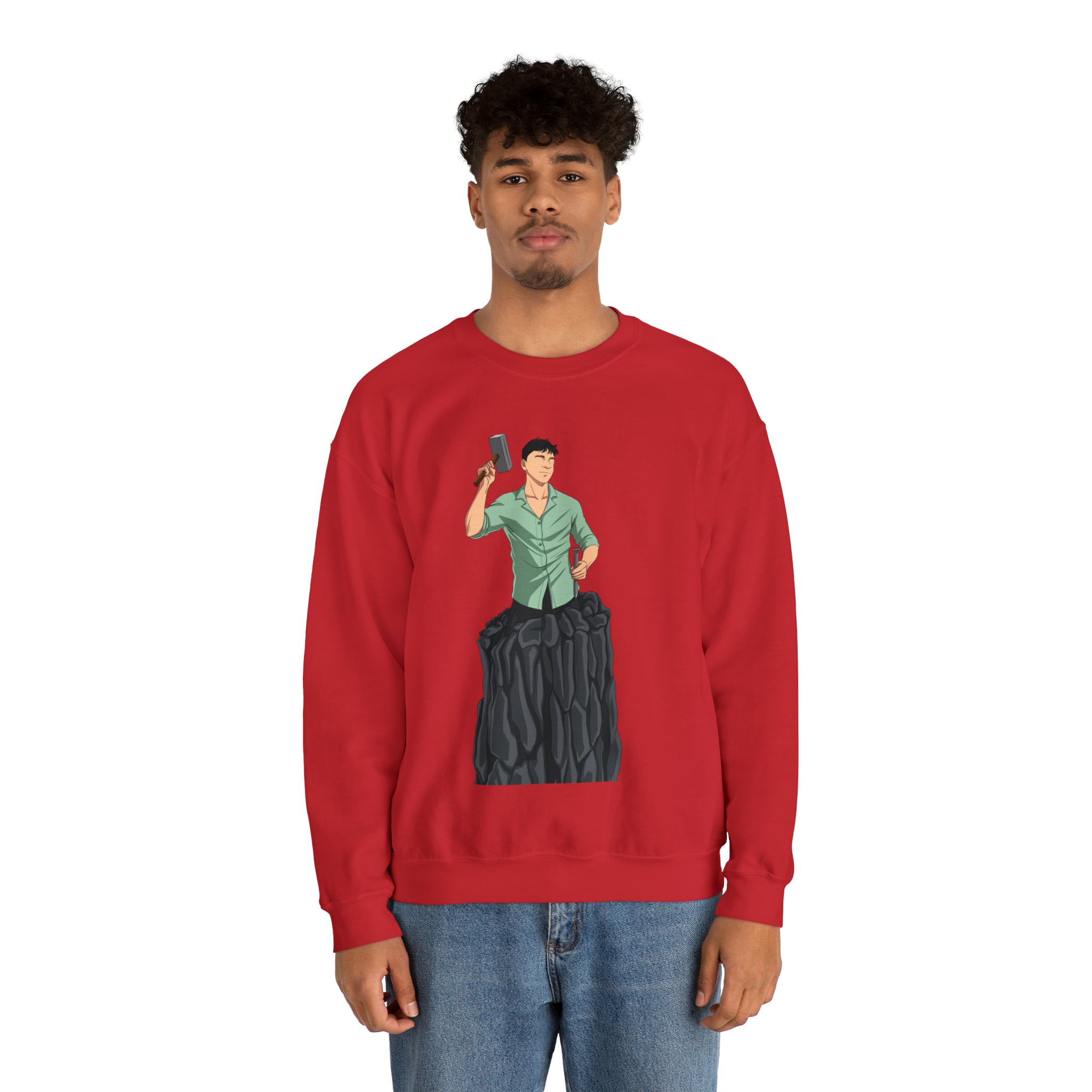 A person working hard to better his/herself - Heavy Blend™ Crewneck Sweatshirt - Man #15 - Breakthrough Collection