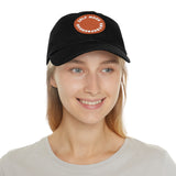 A person working hard to better his/herself - Self-Made Entrepreneur Hat with Leather Patch (Round) - Breakthrough Collection