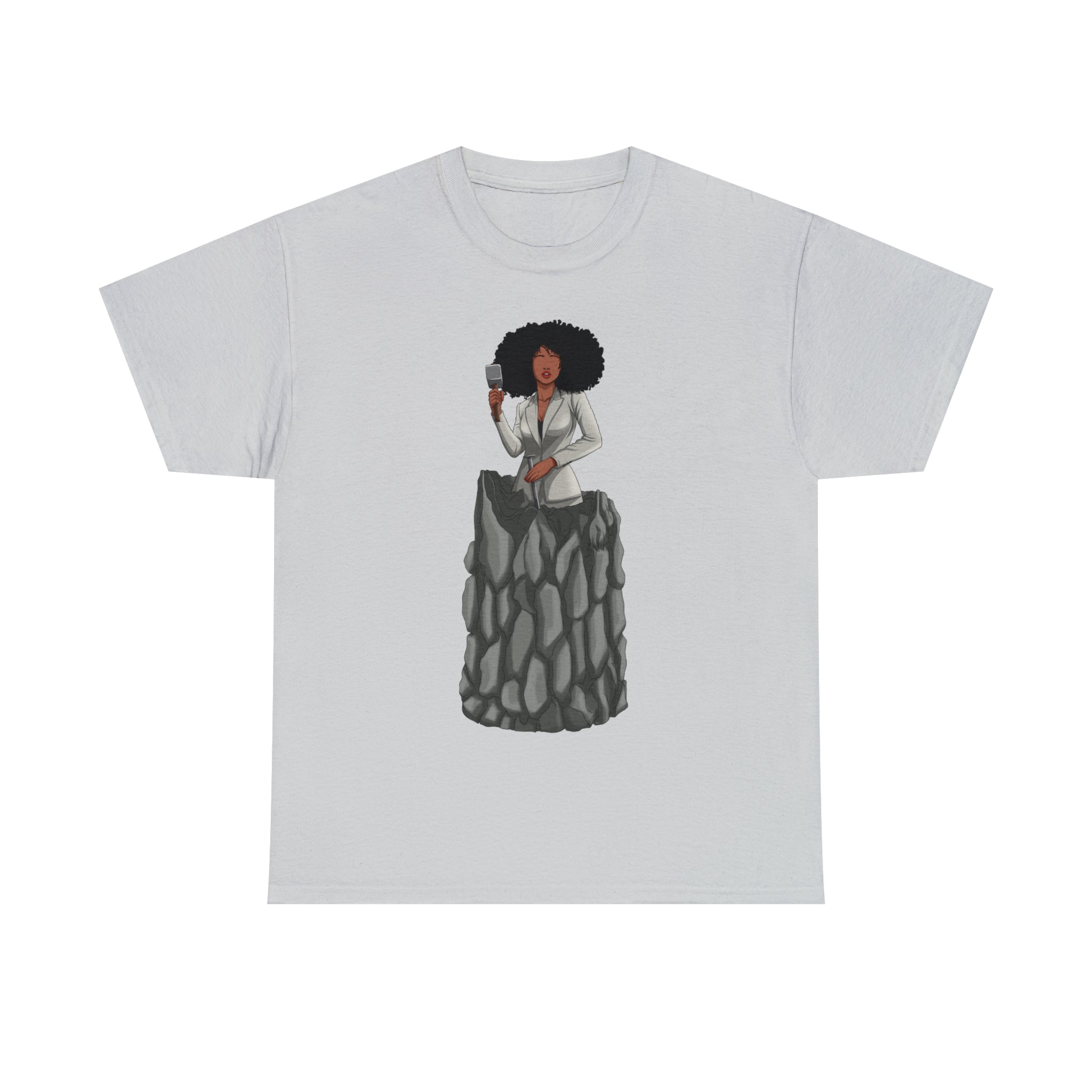 A person working hard to better his/herself - Heavy Cotton Self-Made T-shirt - self-made woman #6 - Breakthrough Collection