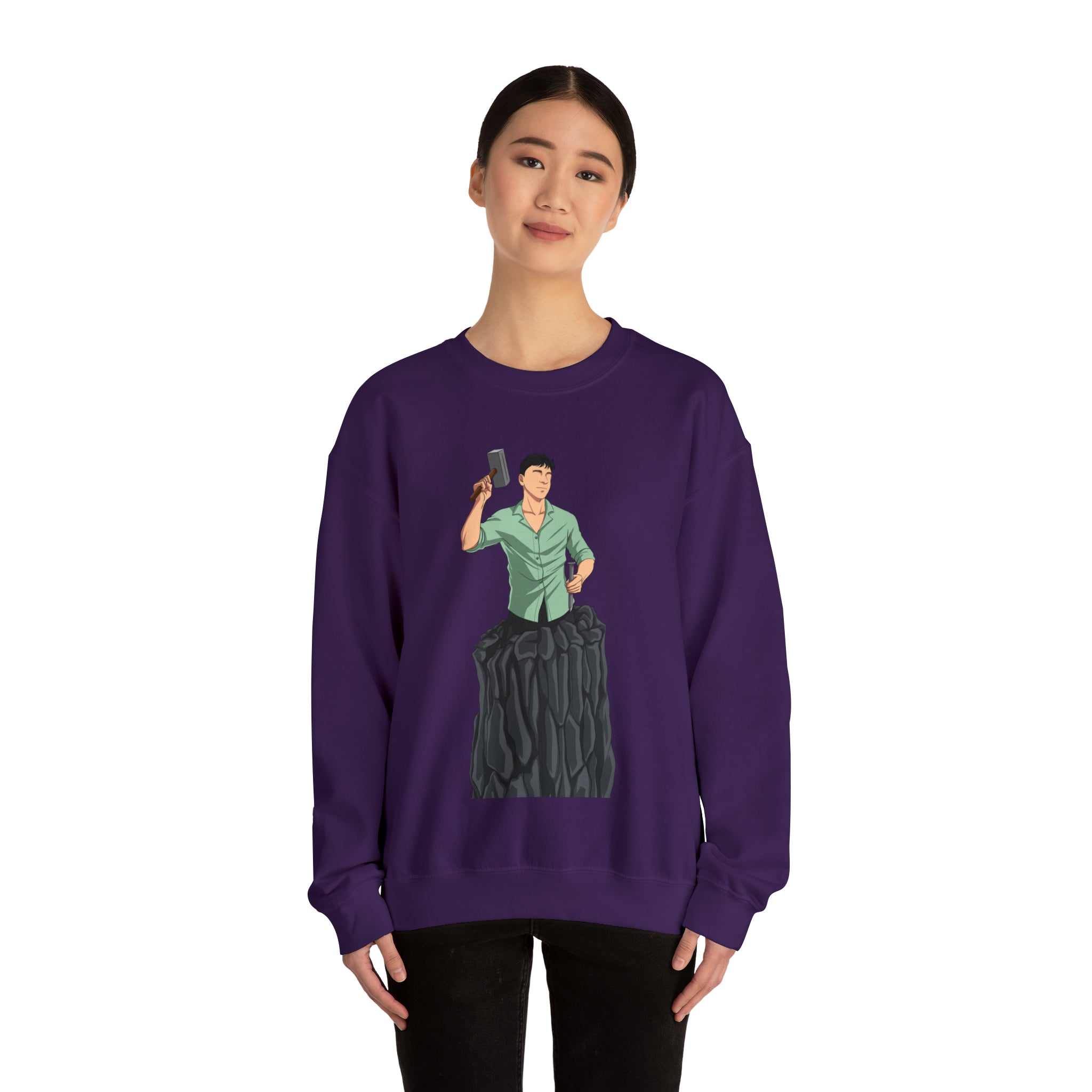 A person working hard to better his/herself - Heavy Blend™ Crewneck Sweatshirt - Man #15 - Breakthrough Collection
