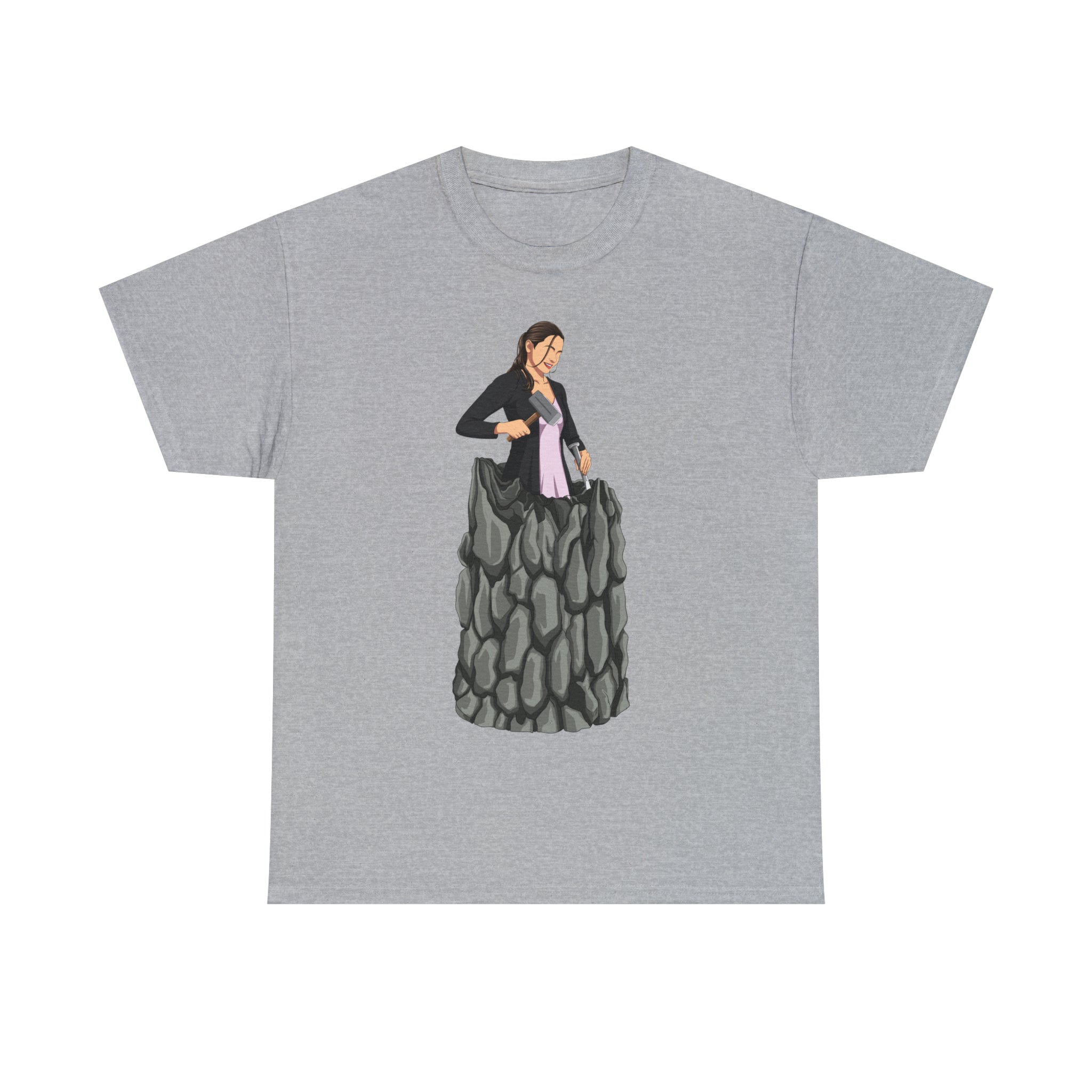 A person working hard to better his/herself - Heavy Cotton Self-Made T-shirt - self-made woman #8 - Breakthrough Collection