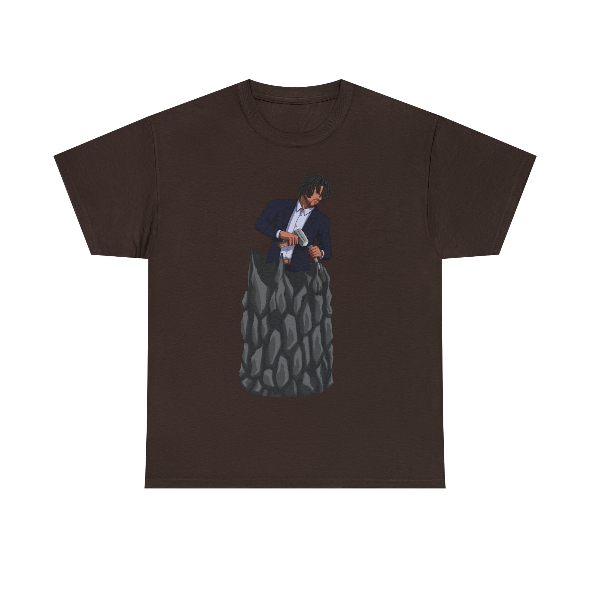 A person working hard to better his/herself - Heavy Cotton Self-Made T-shirt - Self-Made Man #4 - Breakthrough Collection
