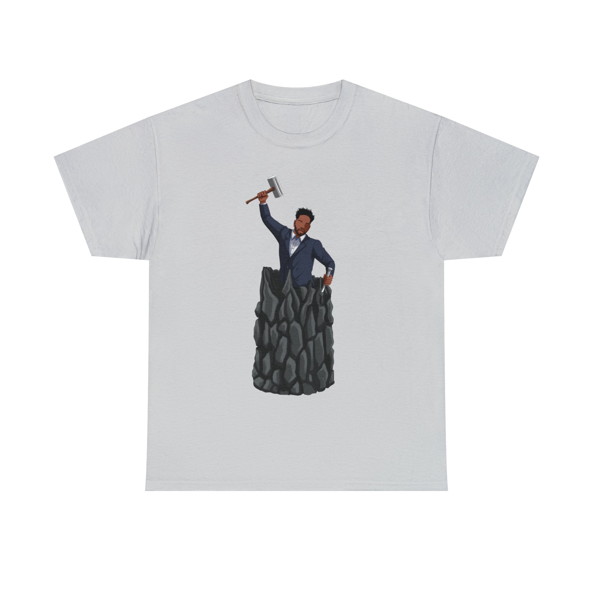 A person working hard to better his/herself - Heavy Cotton Self-Made T-shirt - Self-Made Man #1 - Breakthrough Collection