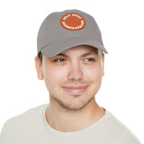 A person working hard to better his/herself - Self-Made Entrepreneur Hat with Leather Patch (Round) - Breakthrough Collection