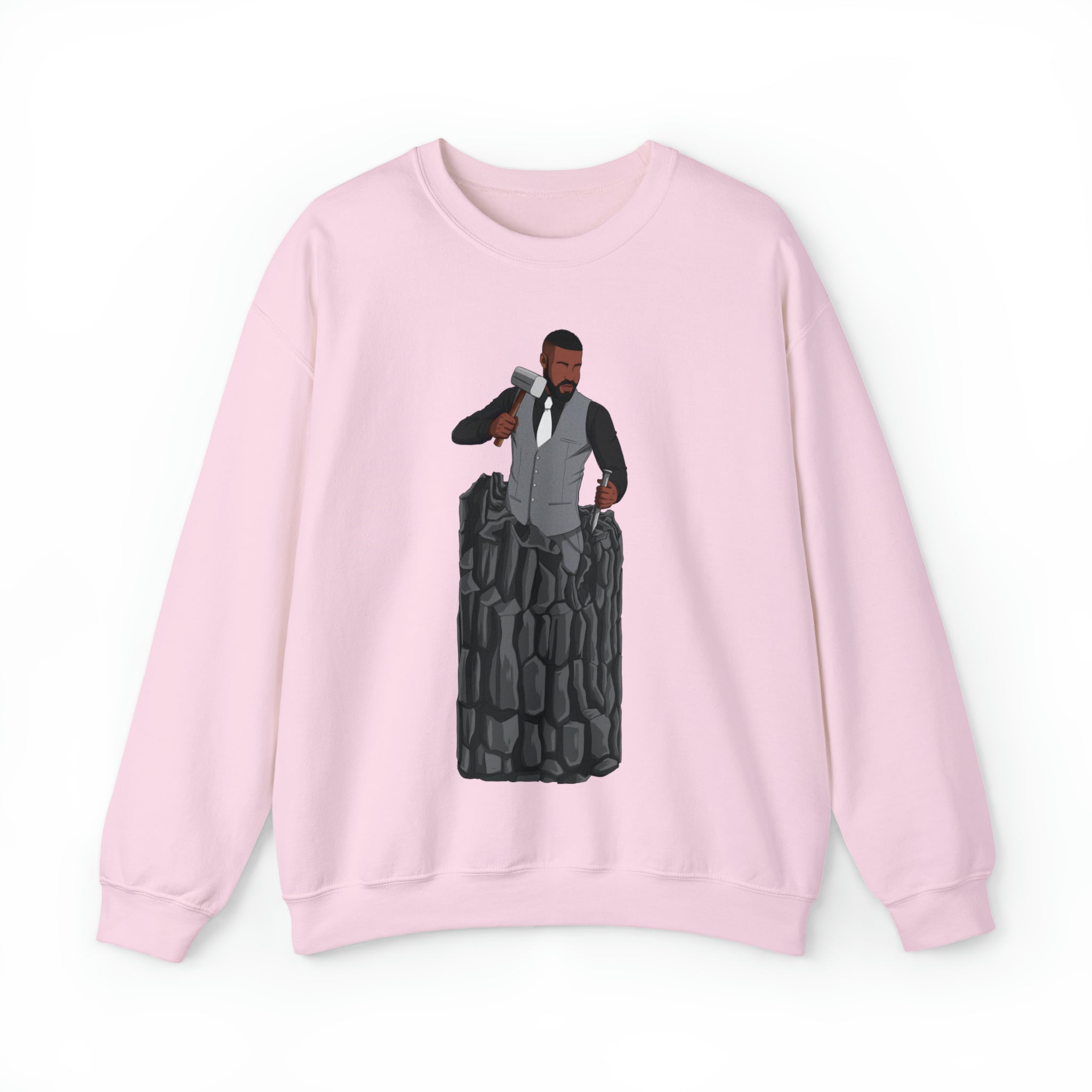 A person working hard to better his/herself - Self-Made Sweatshirt Heavy Blend™ Crewneck - Man #6 - Breakthrough Collection