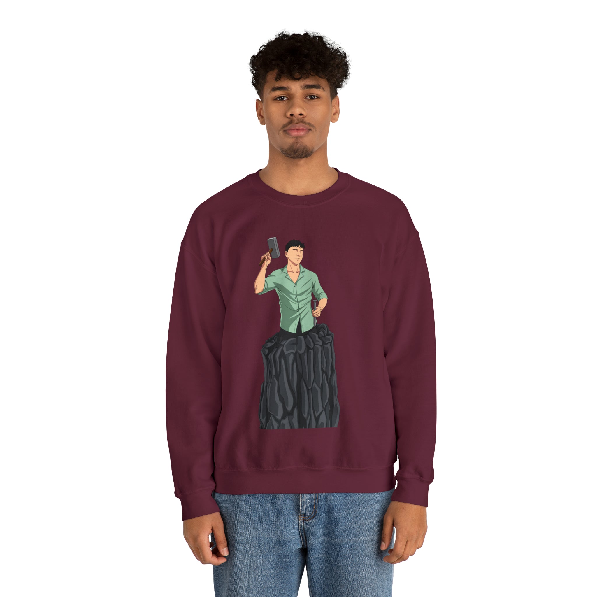 A person working hard to better his/herself - Heavy Blend™ Crewneck Sweatshirt - Man #15 - Breakthrough Collection