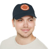 A person working hard to better his/herself - Self-Made Entrepreneur Hat with Leather Patch (Round) - Breakthrough Collection