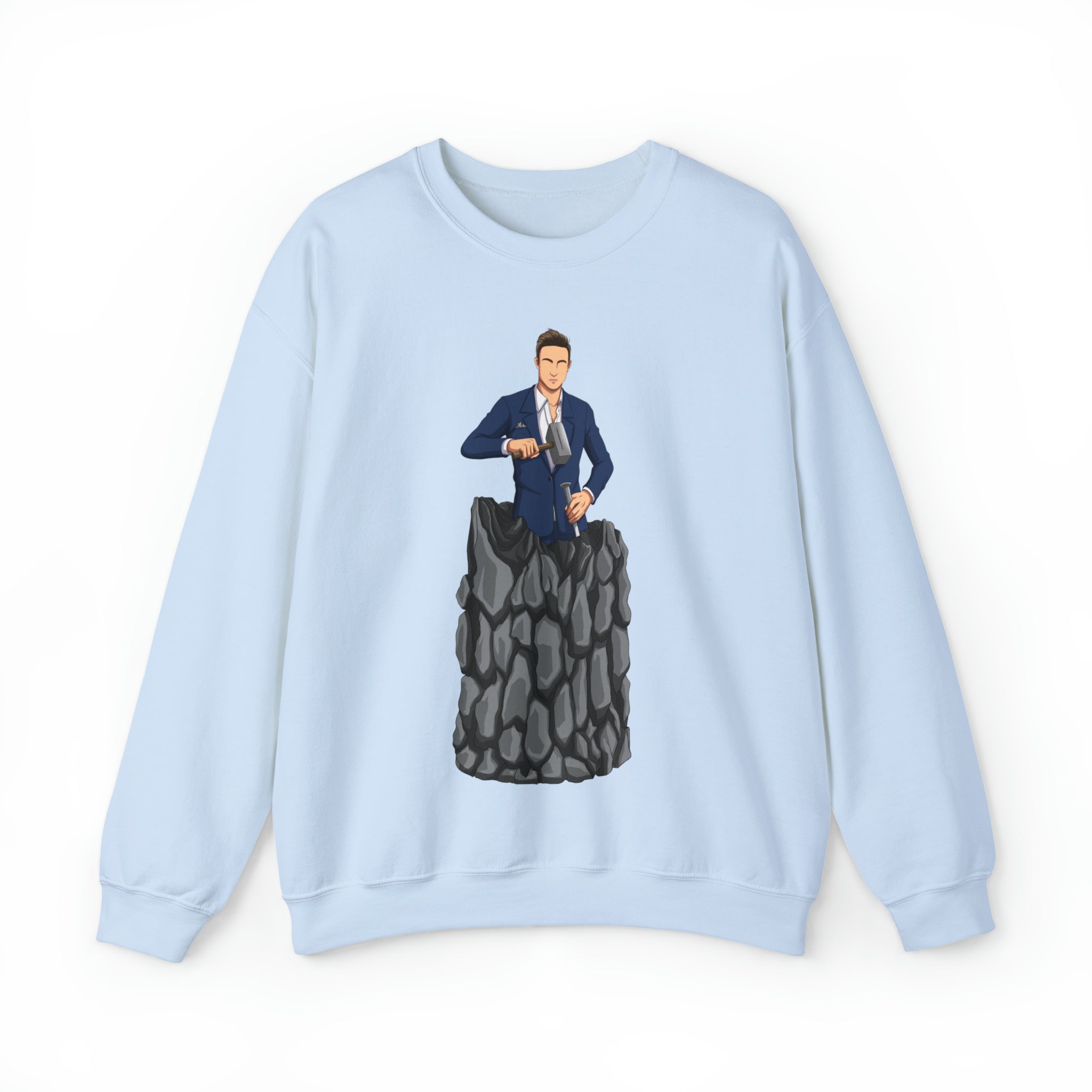 A person working hard to better his/herself - Self-Made Sweatshirt Heavy Blend™ Crewneck - Man #5 - Breakthrough Collection