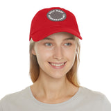 A person working hard to better his/herself - Self-Made Entrepreneur Hat with Leather Patch (Round) - Breakthrough Collection