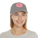 A person working hard to better his/herself - Self-Made Entrepreneur Hat with Leather Patch (Round) - Breakthrough Collection