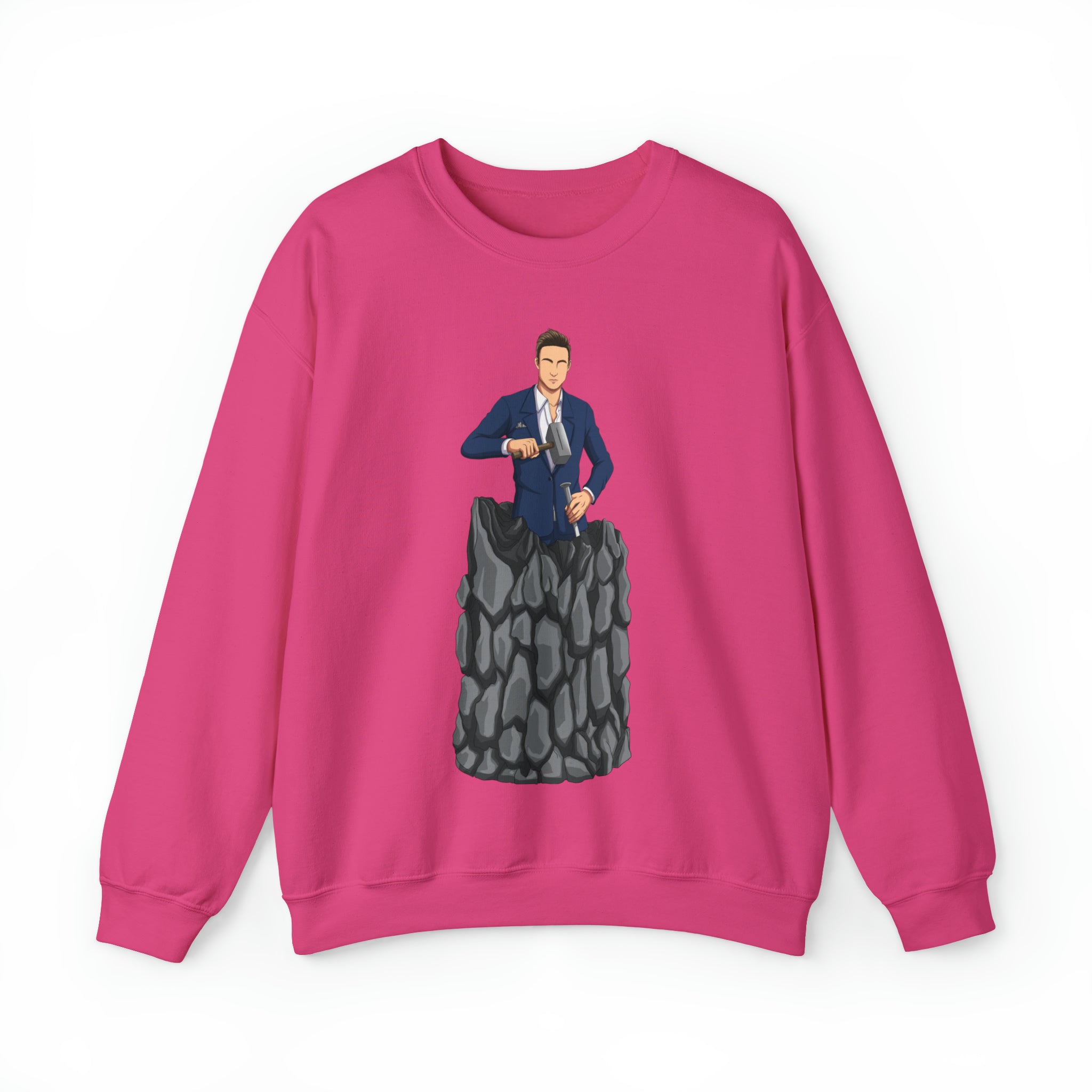 A person working hard to better his/herself - Self-Made Sweatshirt Heavy Blend™ Crewneck - Man #5 - Breakthrough Collection