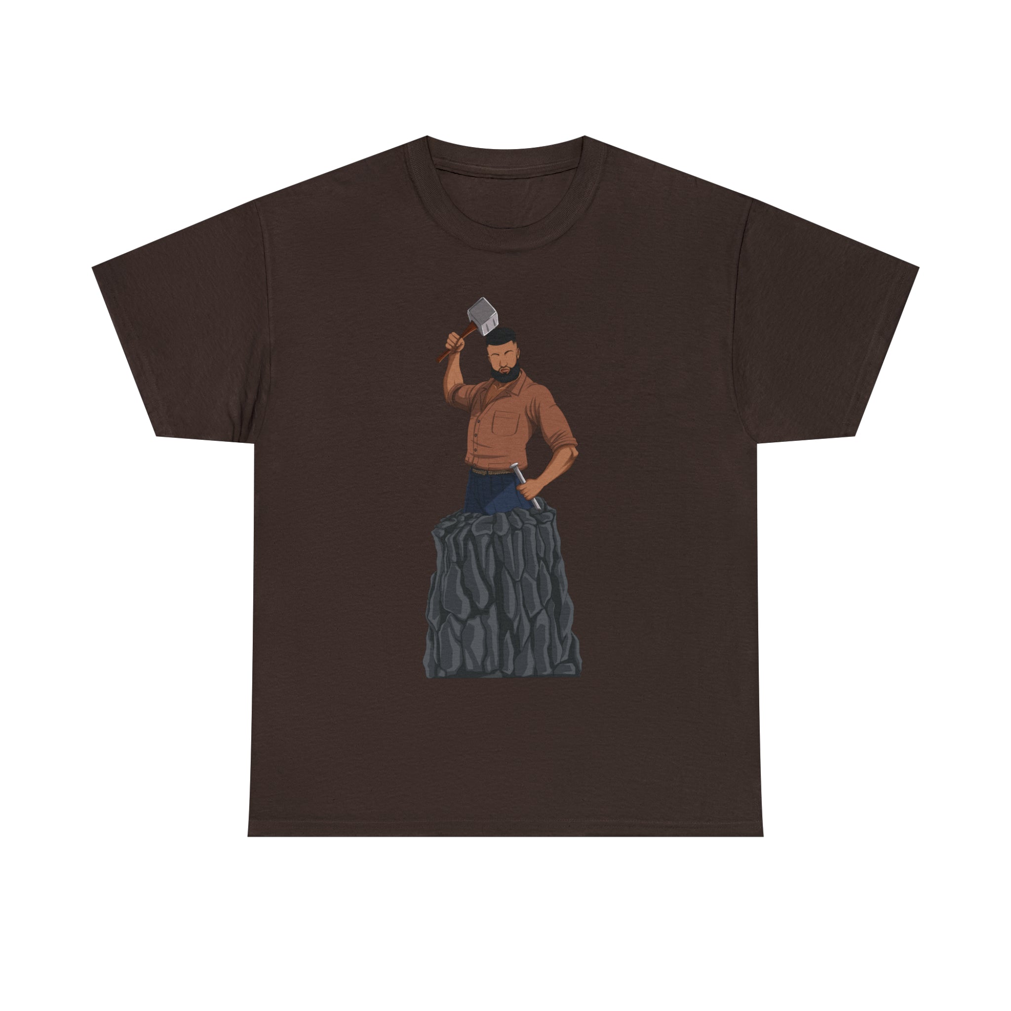A person working hard to better his/herself - Heavy Cotton Self-Made T-shirt - Self-Made Man #9 - Breakthrough Collection