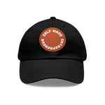 A person working hard to better his/herself - Self-Made Entrepreneur Hat with Leather Patch (Round) - Breakthrough Collection