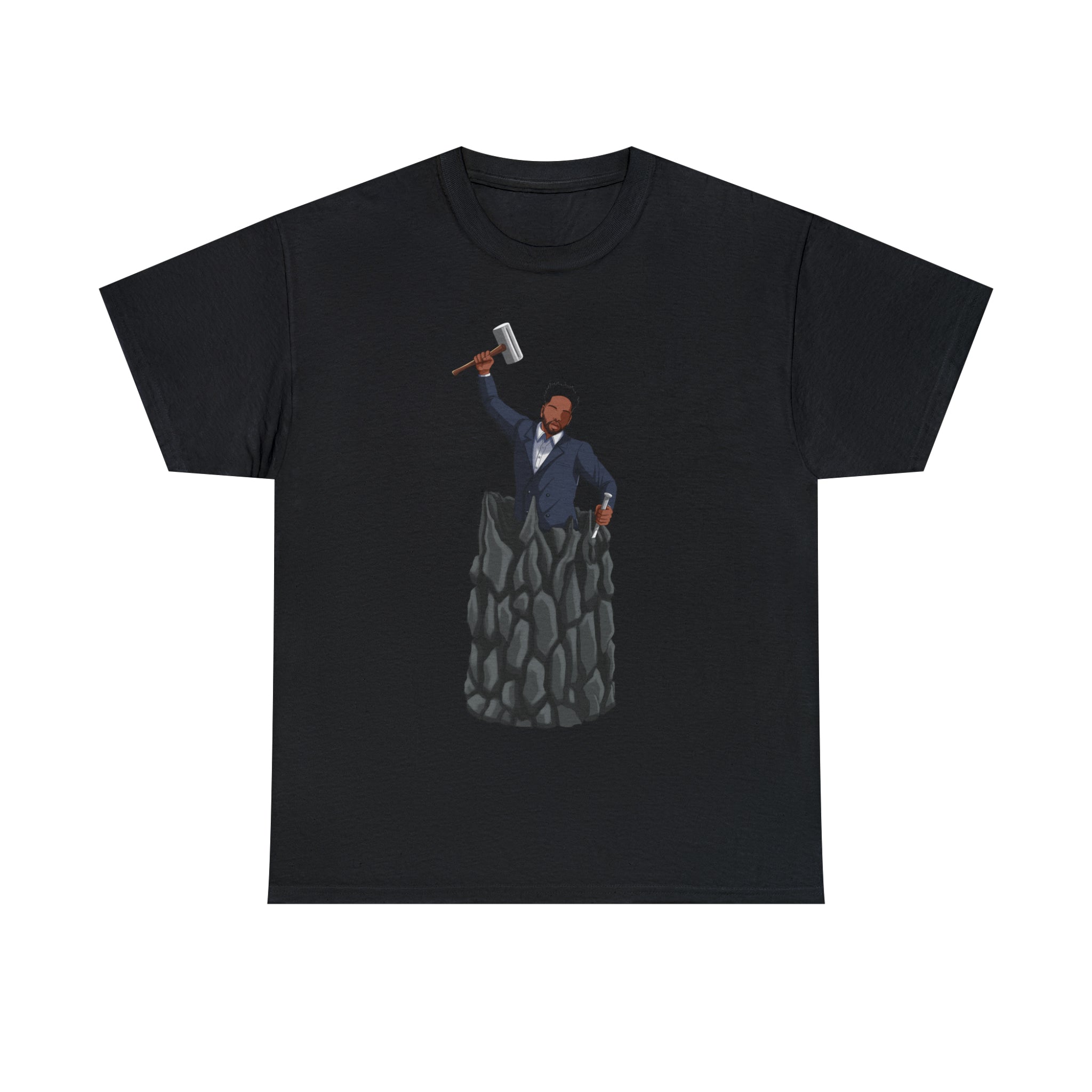 A person working hard to better his/herself - Heavy Cotton Self-Made T-shirt - Self-Made Man #1 - Breakthrough Collection