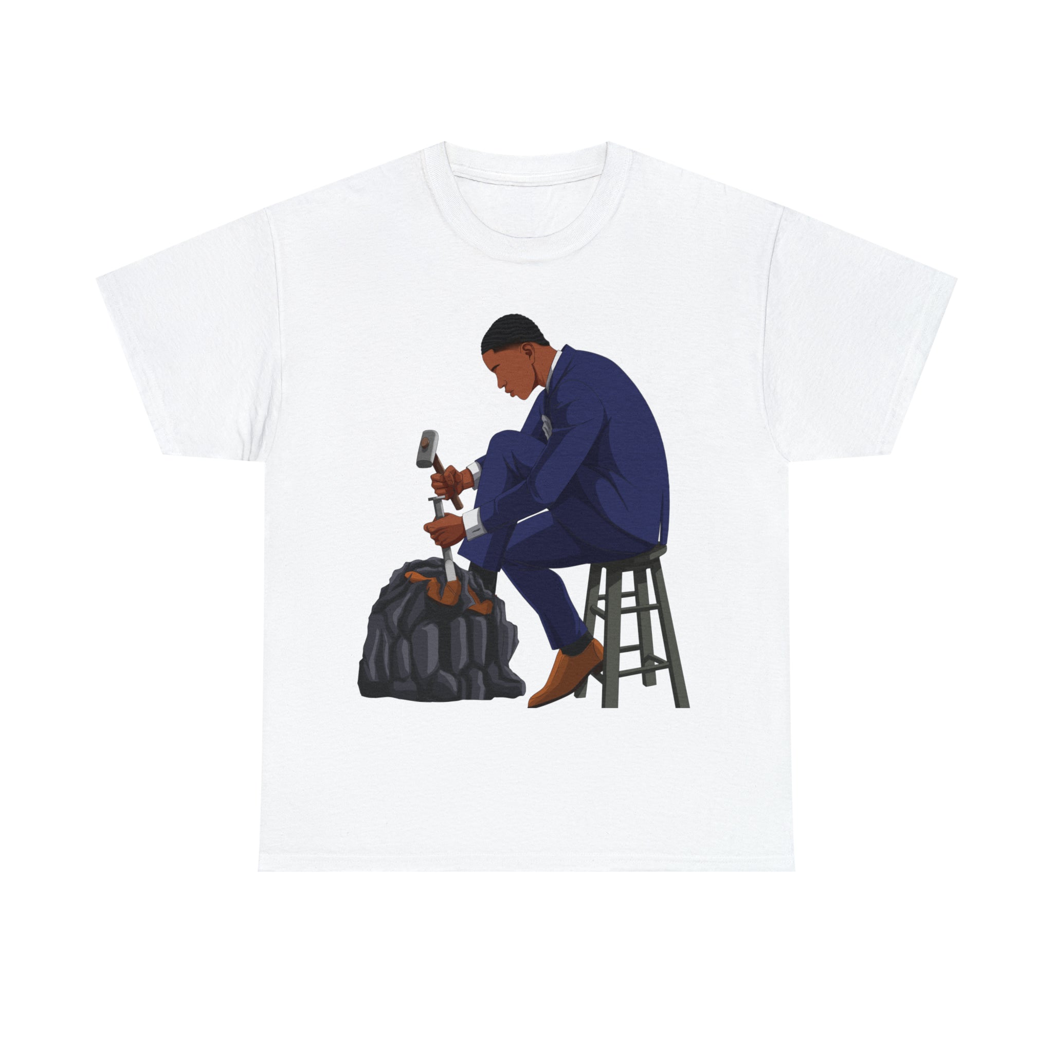 A person working hard to better his/herself - Heavy Cotton Self-Made T-shirt - Self-Made Man #11 - Breakthrough Collection