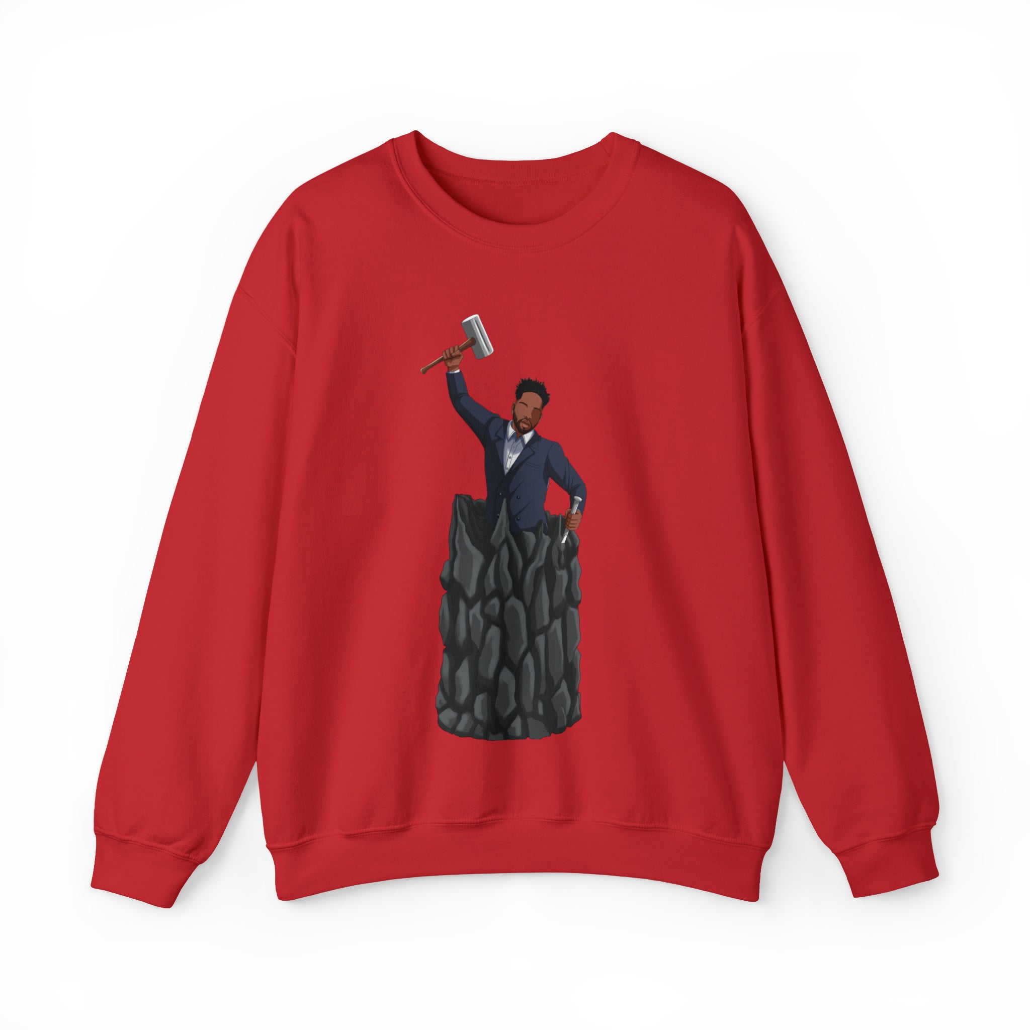 A person working hard to better his/herself - Self-Made Sweatshirt Heavy Blend™ Crewneck - Man #1 - Breakthrough Collection