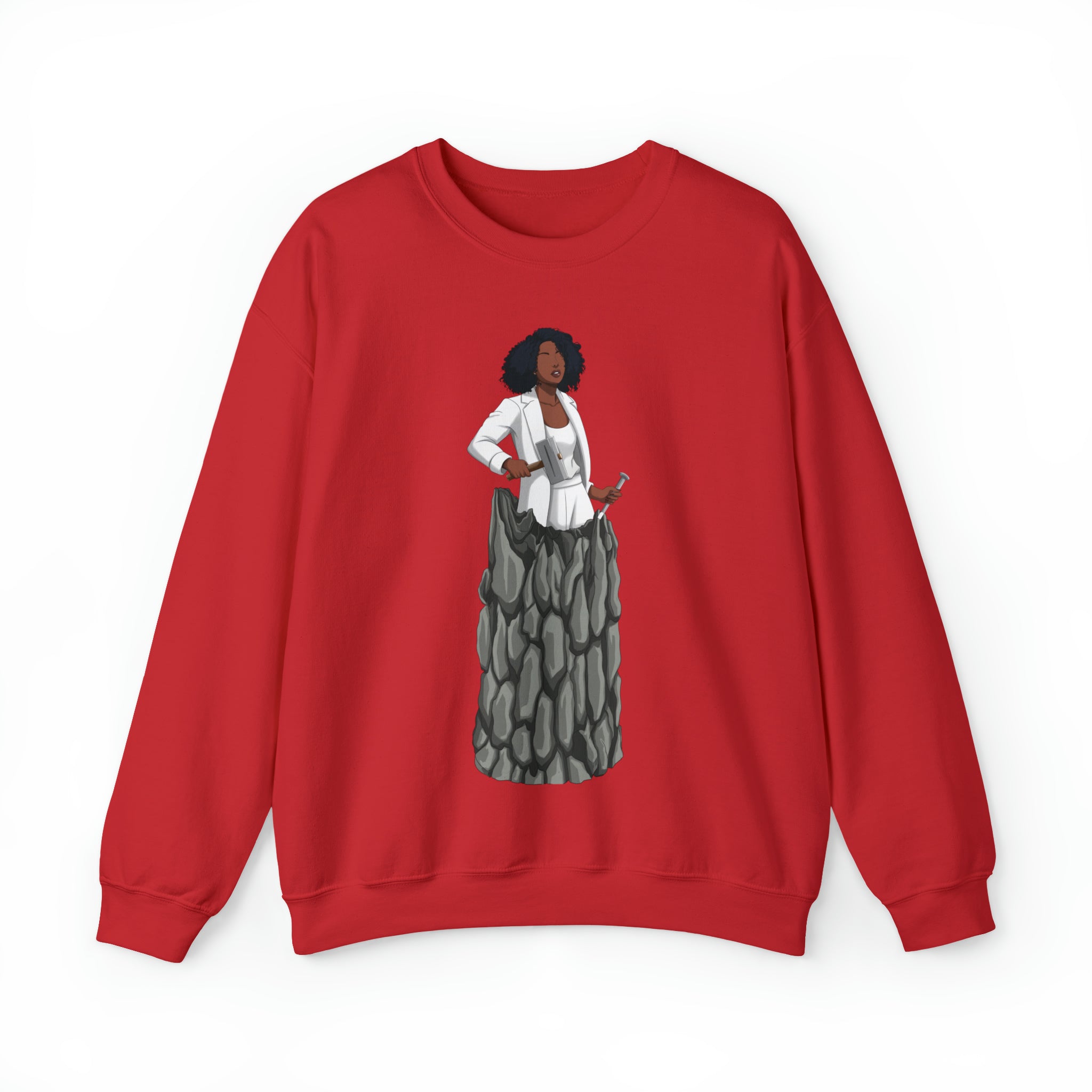 A person working hard to better his/herself - Self-Made Sweatshirt Heavy Blend™ Crewneck - woman #12 - Breakthrough Collection