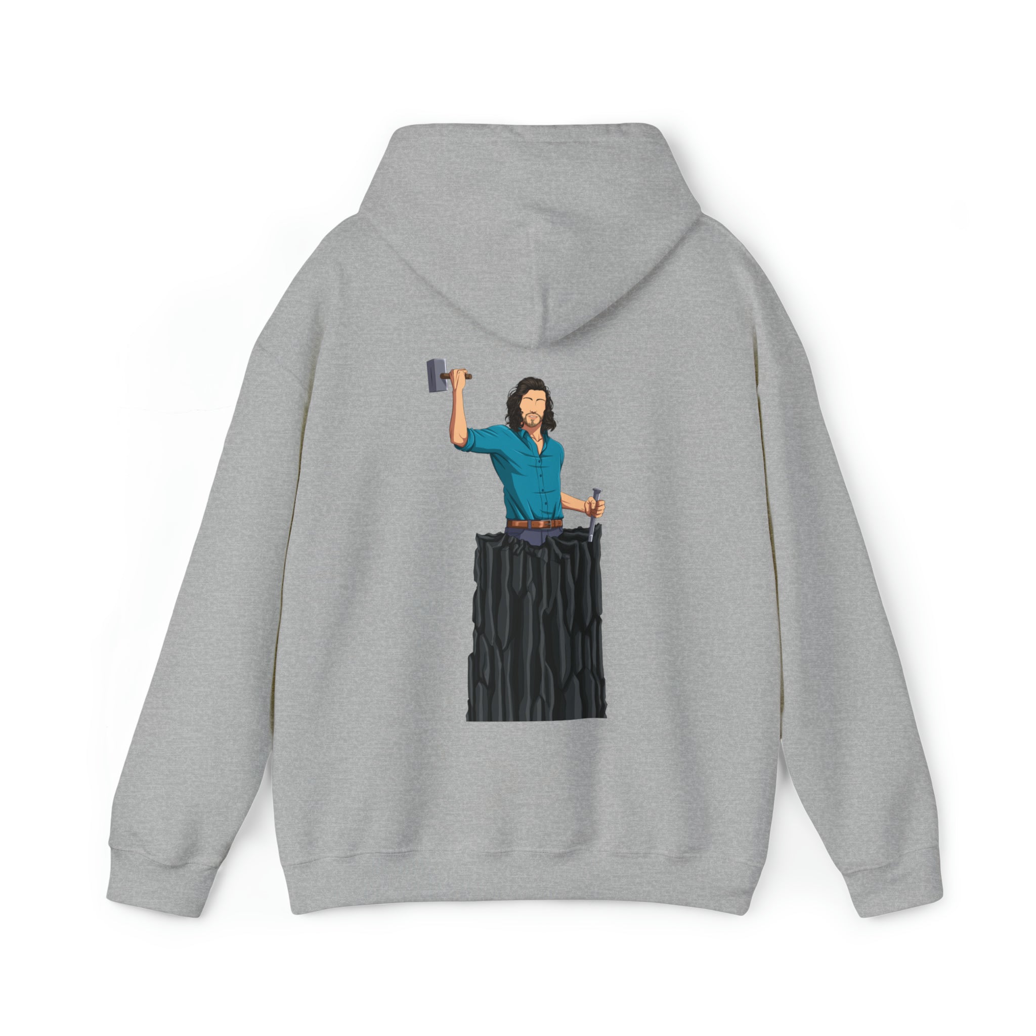 A person working hard to better his/herself - Heavy Blend™ Self-Made Hoodie - Man #10