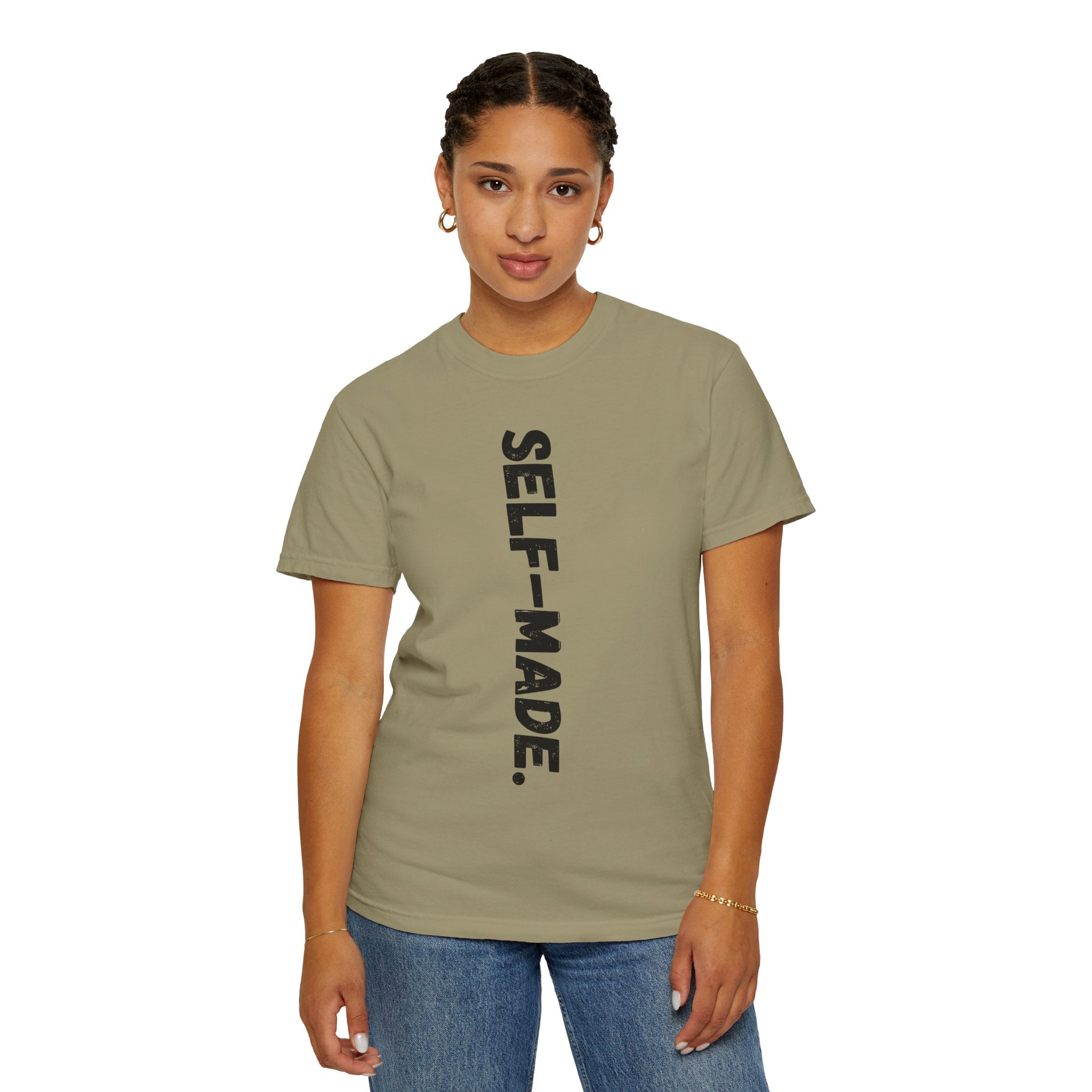 A person working hard to better his/herself - Self-Made. Unisex Garment-Dyed T-shirt