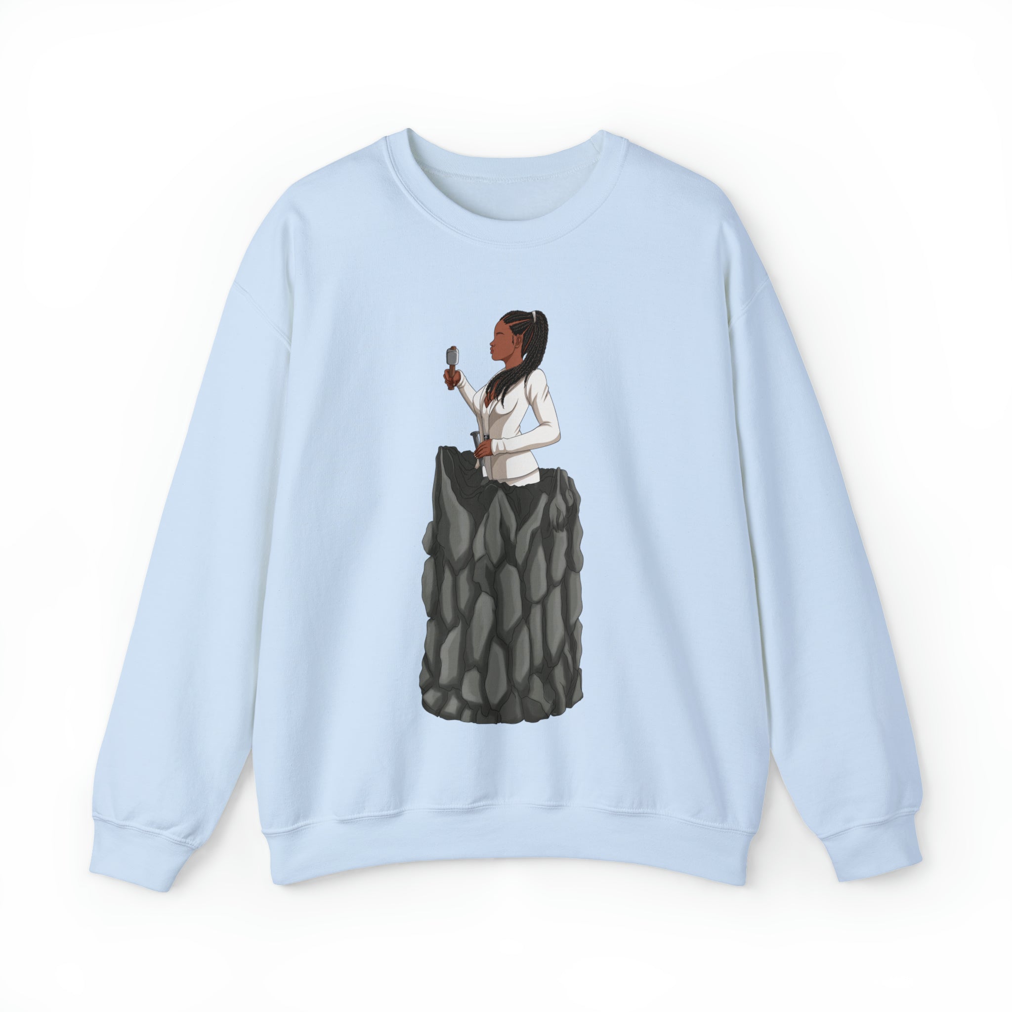 A person working hard to better his/herself - Self-Made Sweatshirt Heavy Blend™ Crewneck - woman #4 -Breakthrough Collection