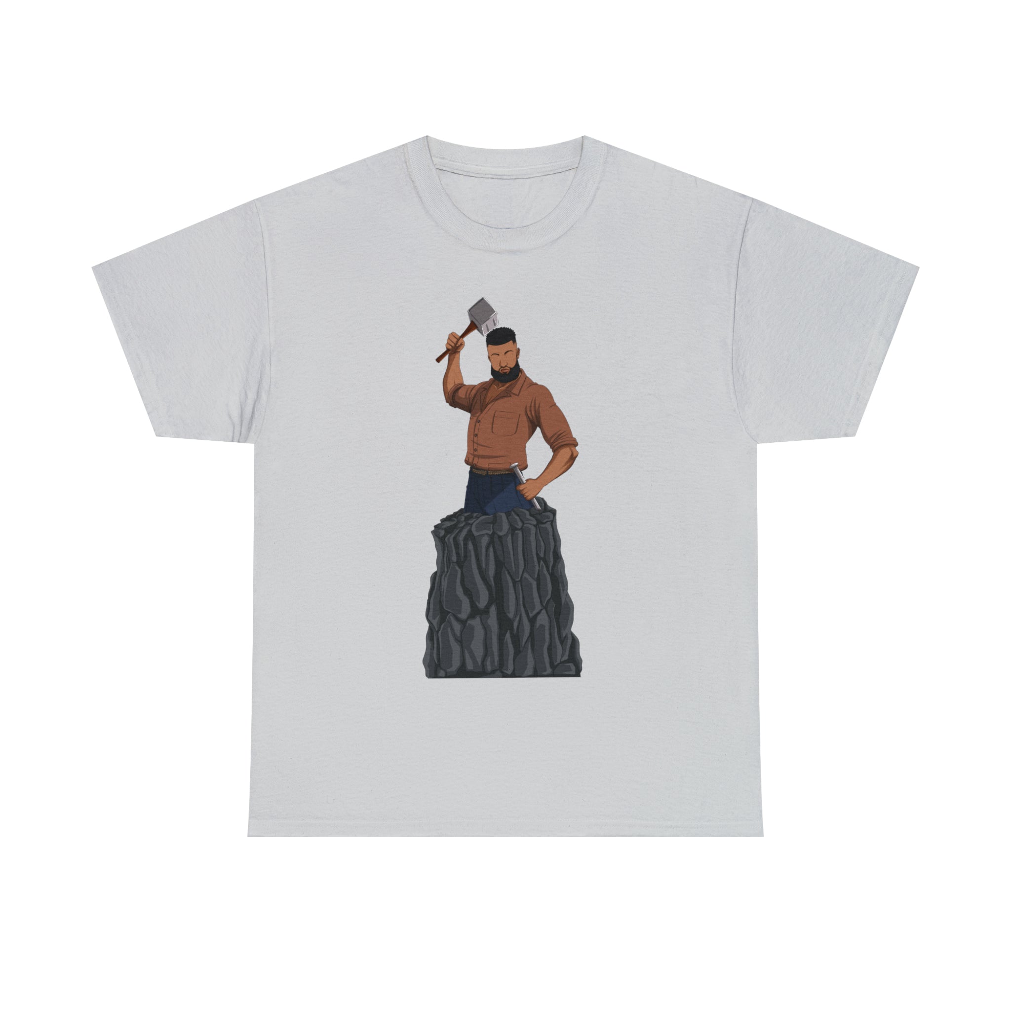 A person working hard to better his/herself - Heavy Cotton Self-Made T-shirt - Self-Made Man #9 - Breakthrough Collection