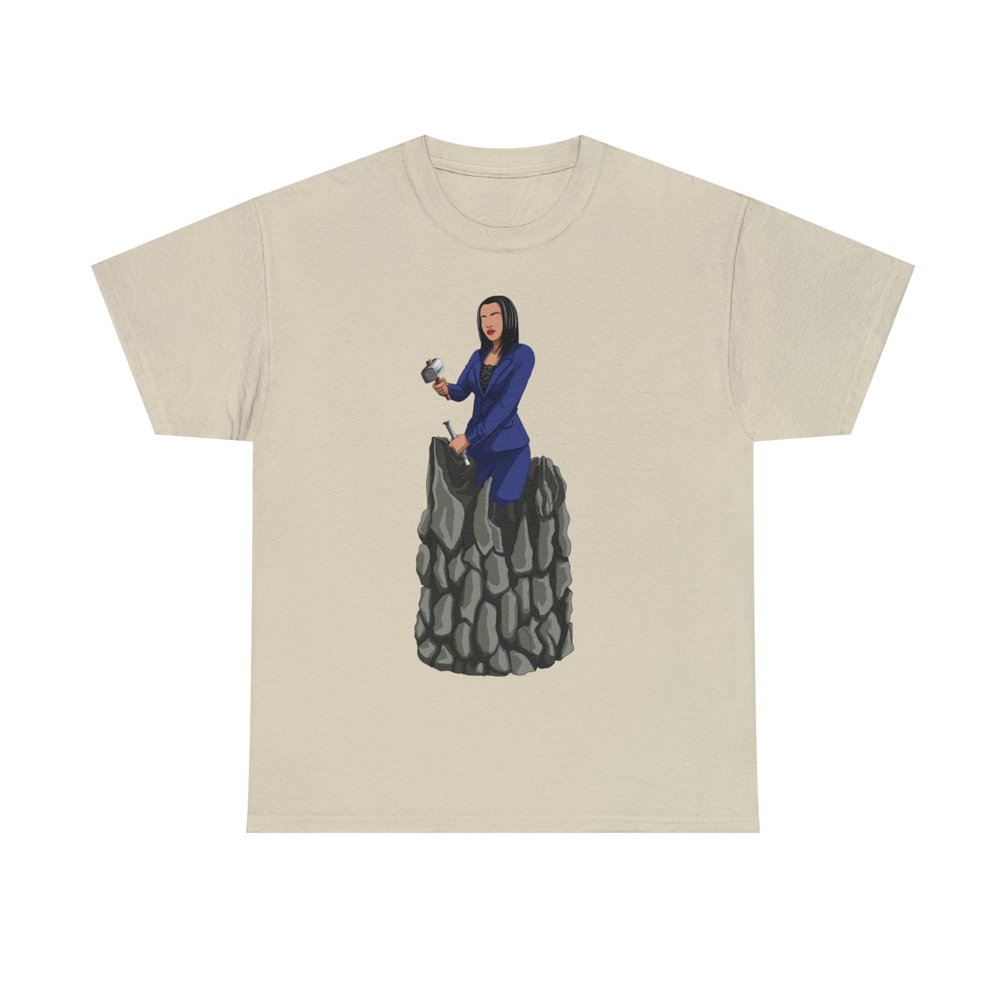 A person working hard to better his/herself - Heavy Cotton Self-Made T-shirt - self-made woman #2 - Breakthrough Collection