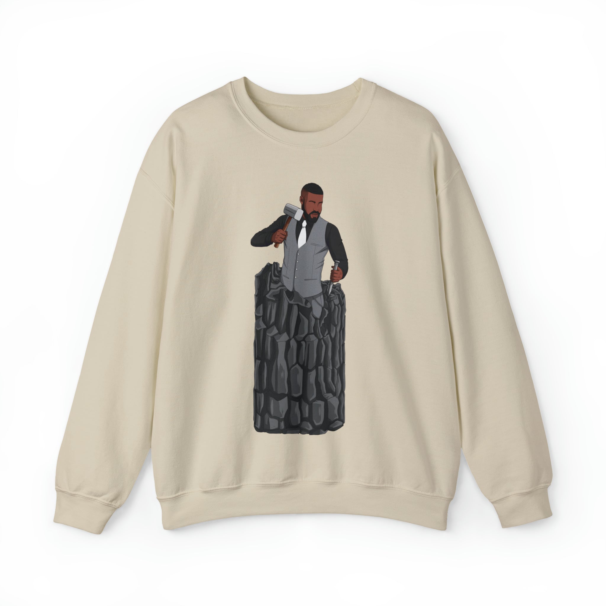 A person working hard to better his/herself - Self-Made Sweatshirt Heavy Blend™ Crewneck - Man #6 - Breakthrough Collection