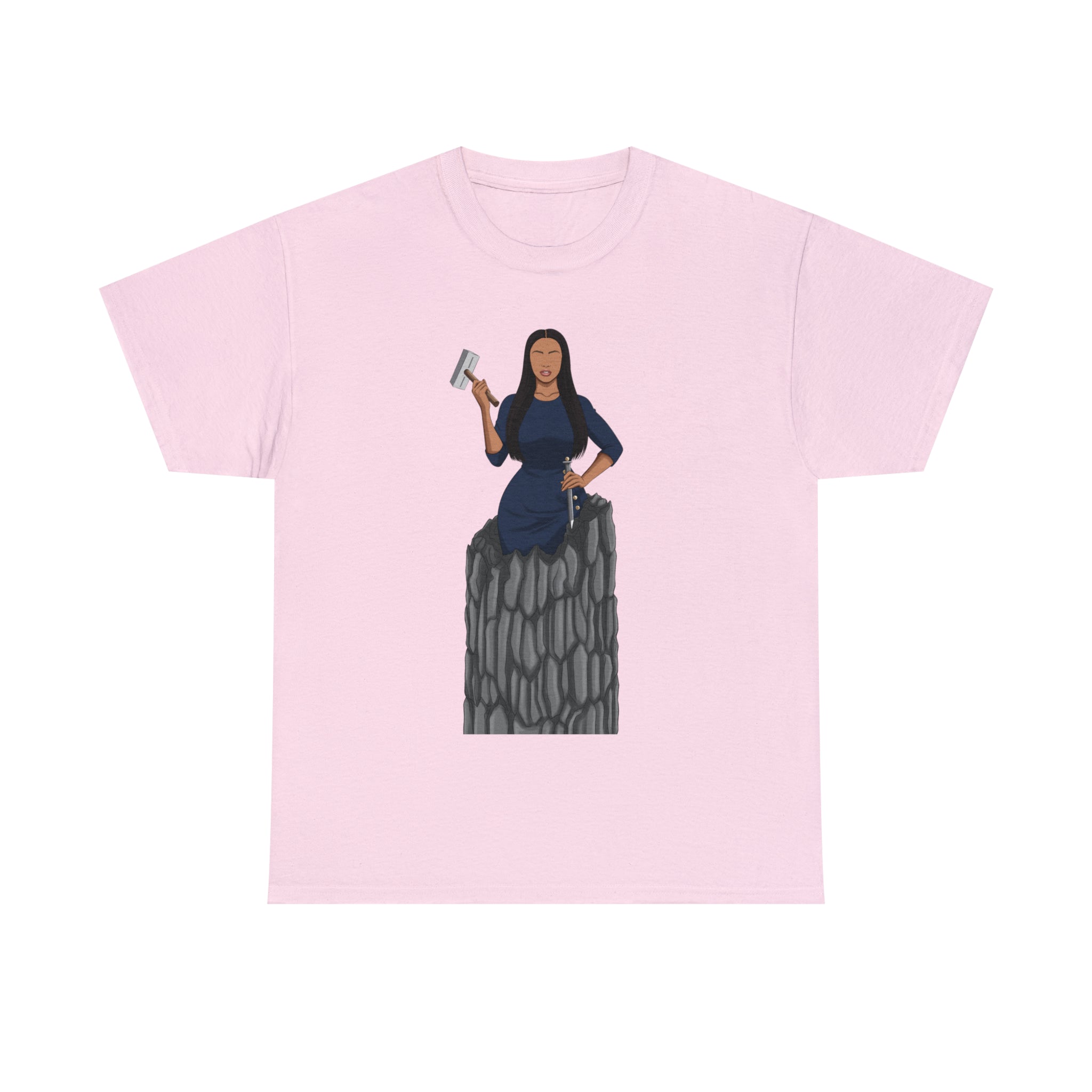 A person working hard to better his/herself - Heavy Cotton Self-Made T-shirt - self-made woman #9 - Breakthrough Collection