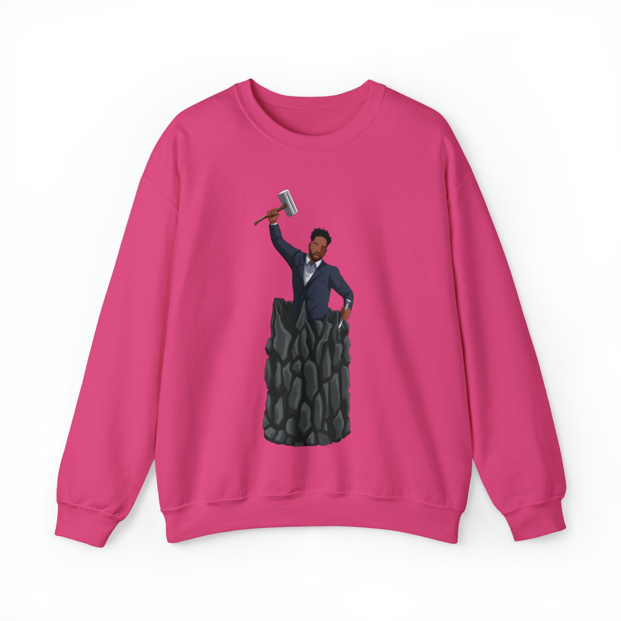 A person working hard to better his/herself - Self-Made Sweatshirt Heavy Blend™ Crewneck - Man #1 - Breakthrough Collection