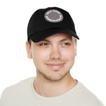 A person working hard to better his/herself - Self-Made Entrepreneur Hat with Leather Patch (Round) - Breakthrough Collection