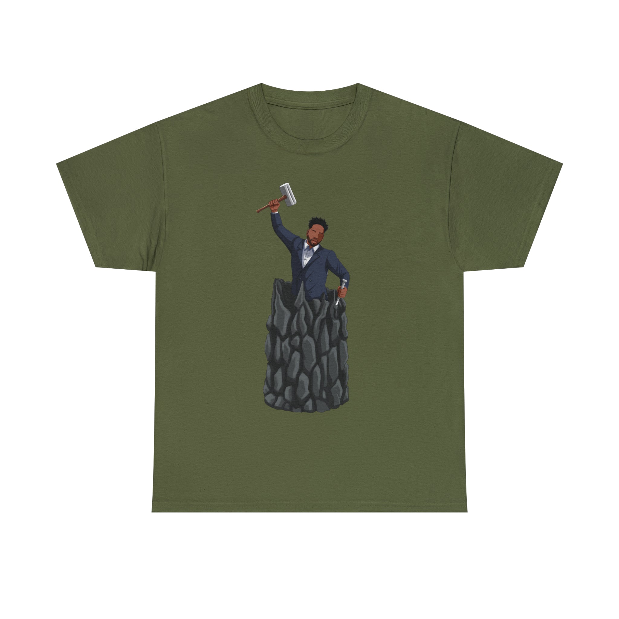 A person working hard to better his/herself - Heavy Cotton Self-Made T-shirt - Self-Made Man #1 - Breakthrough Collection