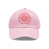 A person working hard to better his/herself - Self-Made Entrepreneur Hat with Leather Patch (Round) - Breakthrough Collection