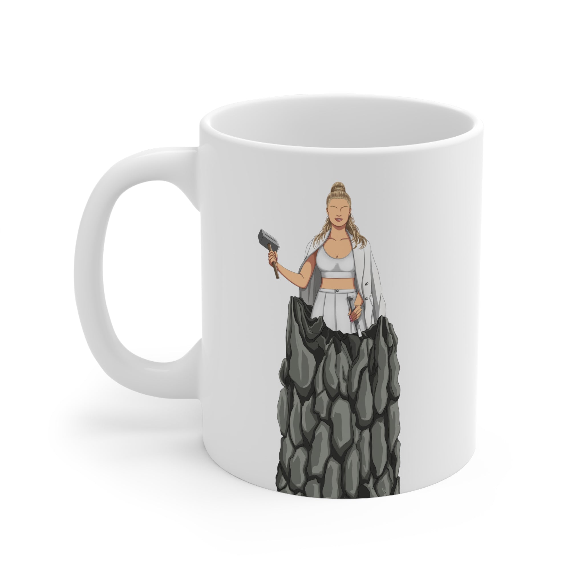 A person working hard to better his/herself - Ceramic Mug 11oz - Self-Made Woman #11 - Breakthrough Collection