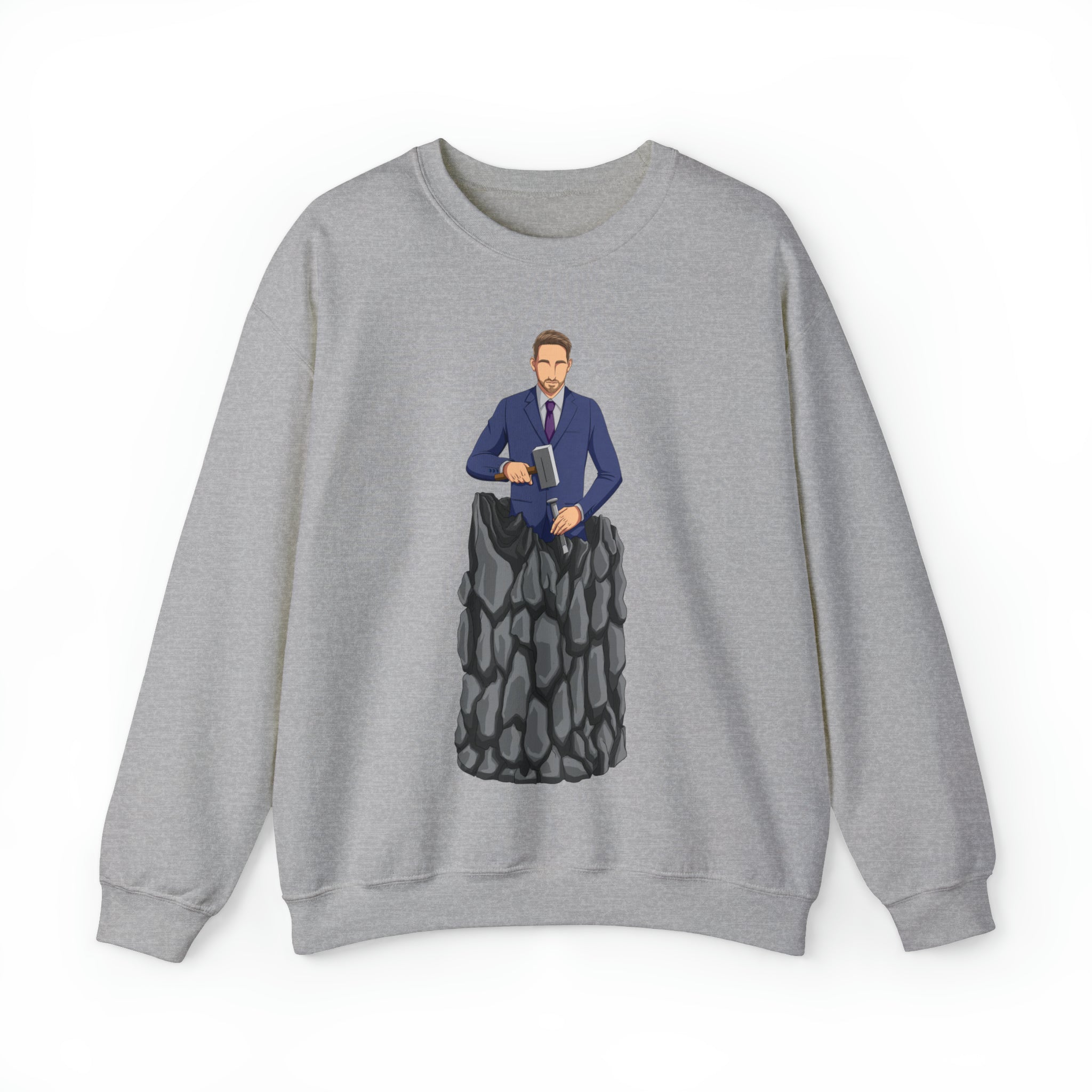A person working hard to better his/herself - Self-Made Sweatshirt Heavy Blend™ Crewneck - Man #8 - Breakthrough Collection